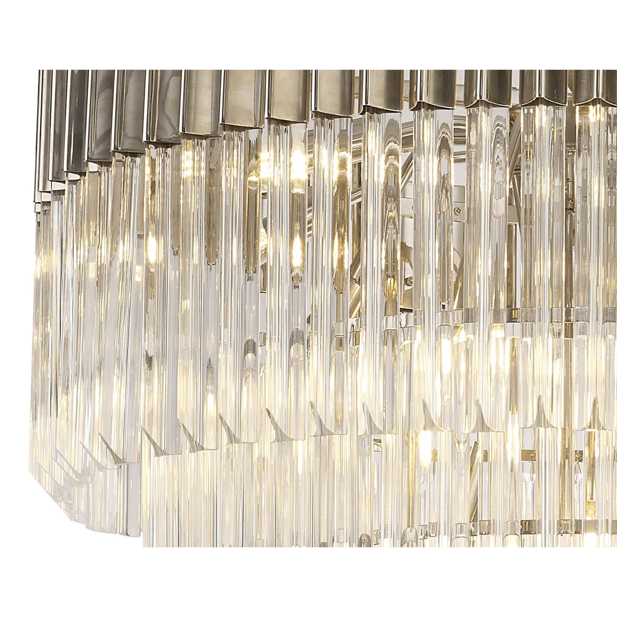 Fabula Cedar 19 Light Pendant - Polished Nickel & Clear Sculpted Glass