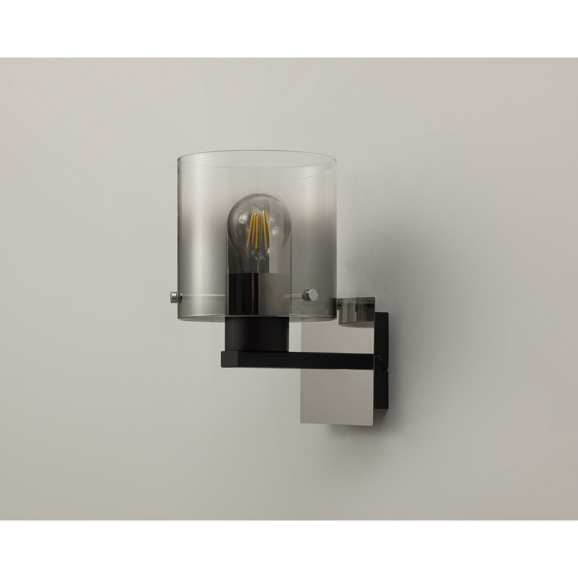 Fabula Kendon Single Wall Lamp - Black & Smoke Fade Glass