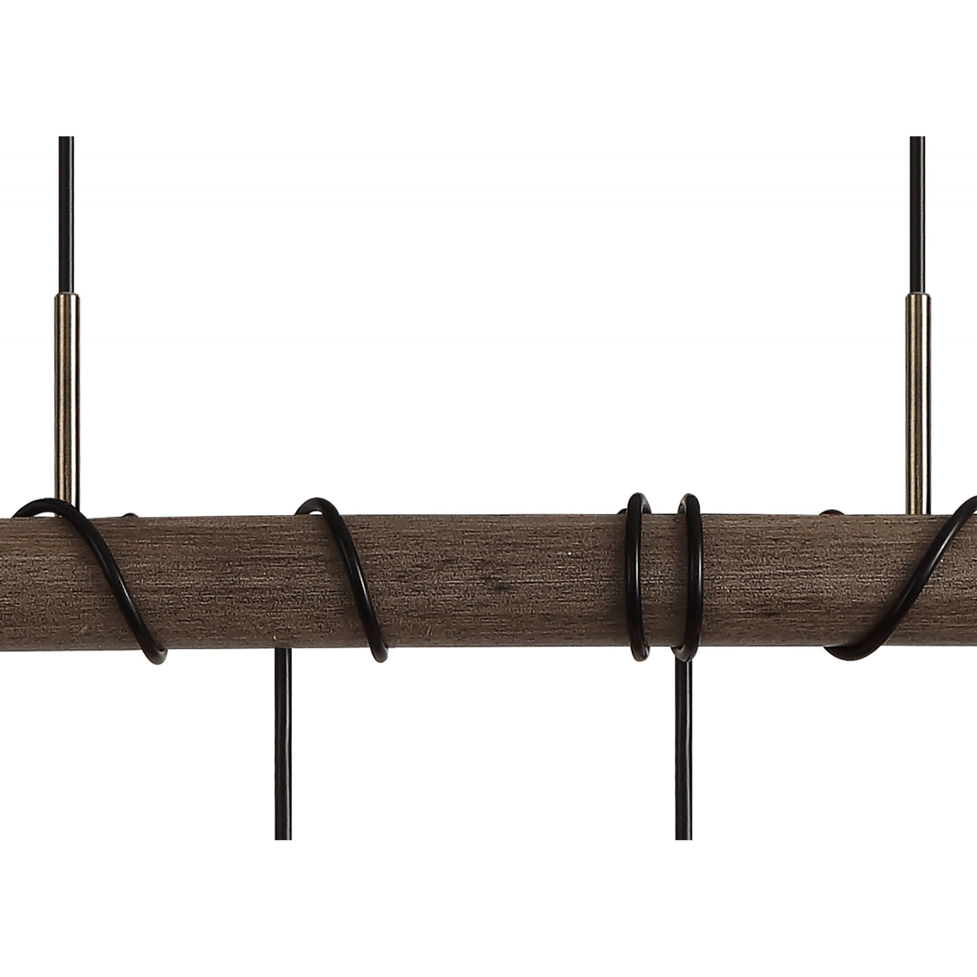 Fabula York 6 Light Pendant - Medium Oak & Antique Brass