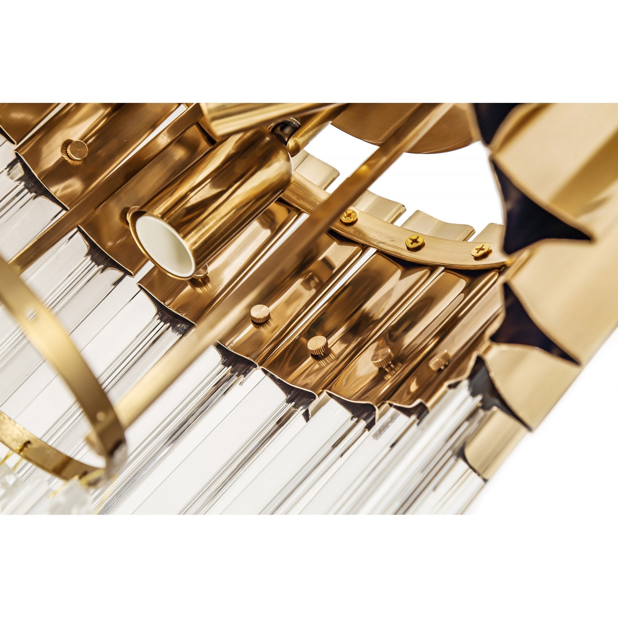 Fabula Cedar 3 Light Flush Light - Brass & Clear Sculpted Glass