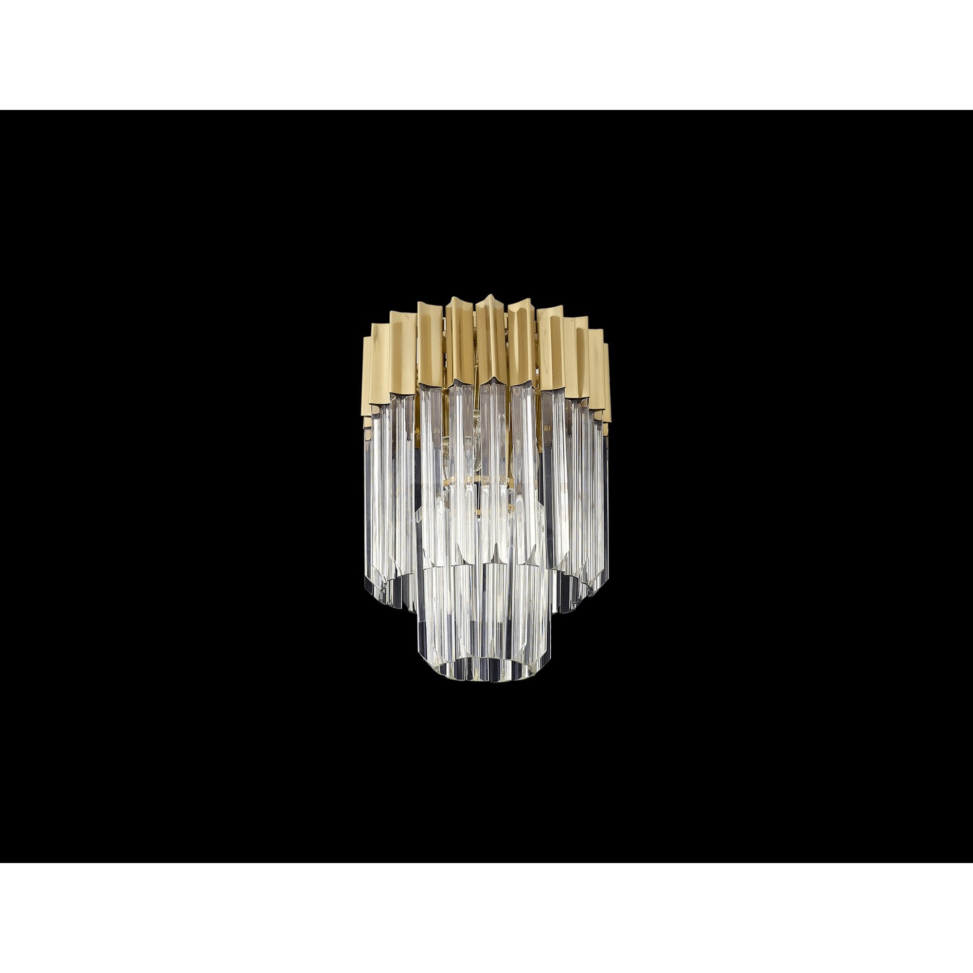 Fabula Cedar 3 Light Flush Light - Brass & Clear Sculpted Glass