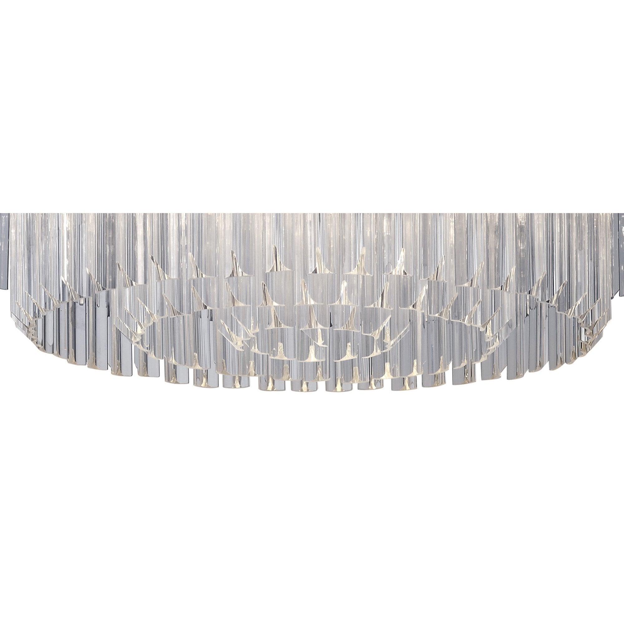 Fabula Cedar 12 Light Flush Light - Brass & Clear Sculpted Glass