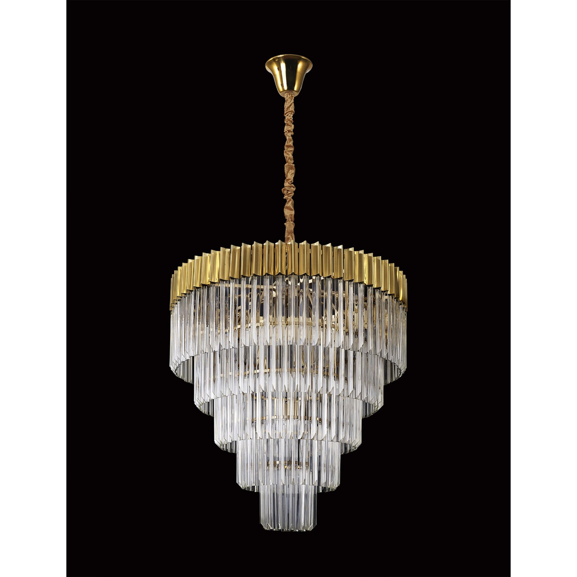 Fabula Cedar 19 Light Pendant - Brass & Clear Sculpted Glass
