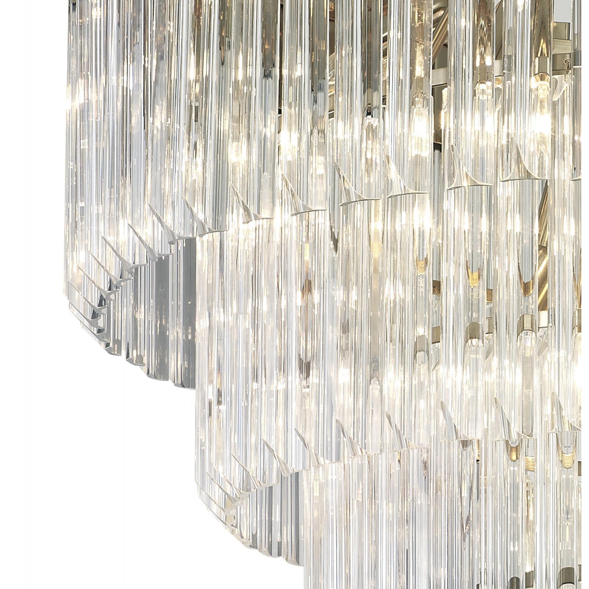 Fabula Cedar 19 Light Pendant - Brass & Clear Sculpted Glass