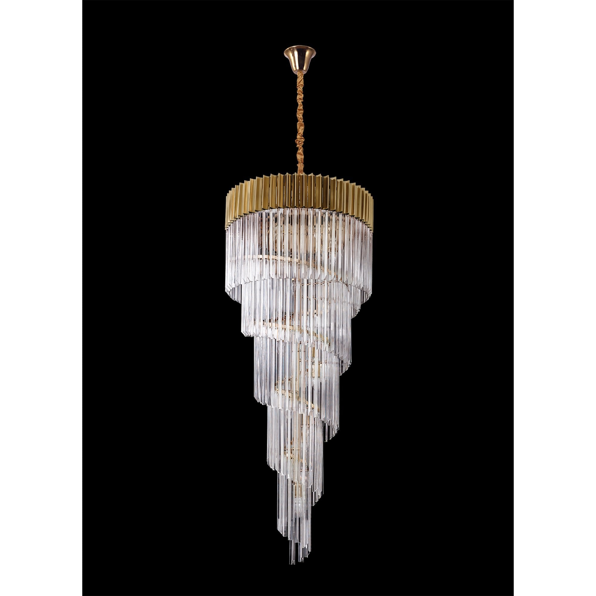 Fabula Cedar 23 Light Pendant - Brass & Clear Sculpted Glass