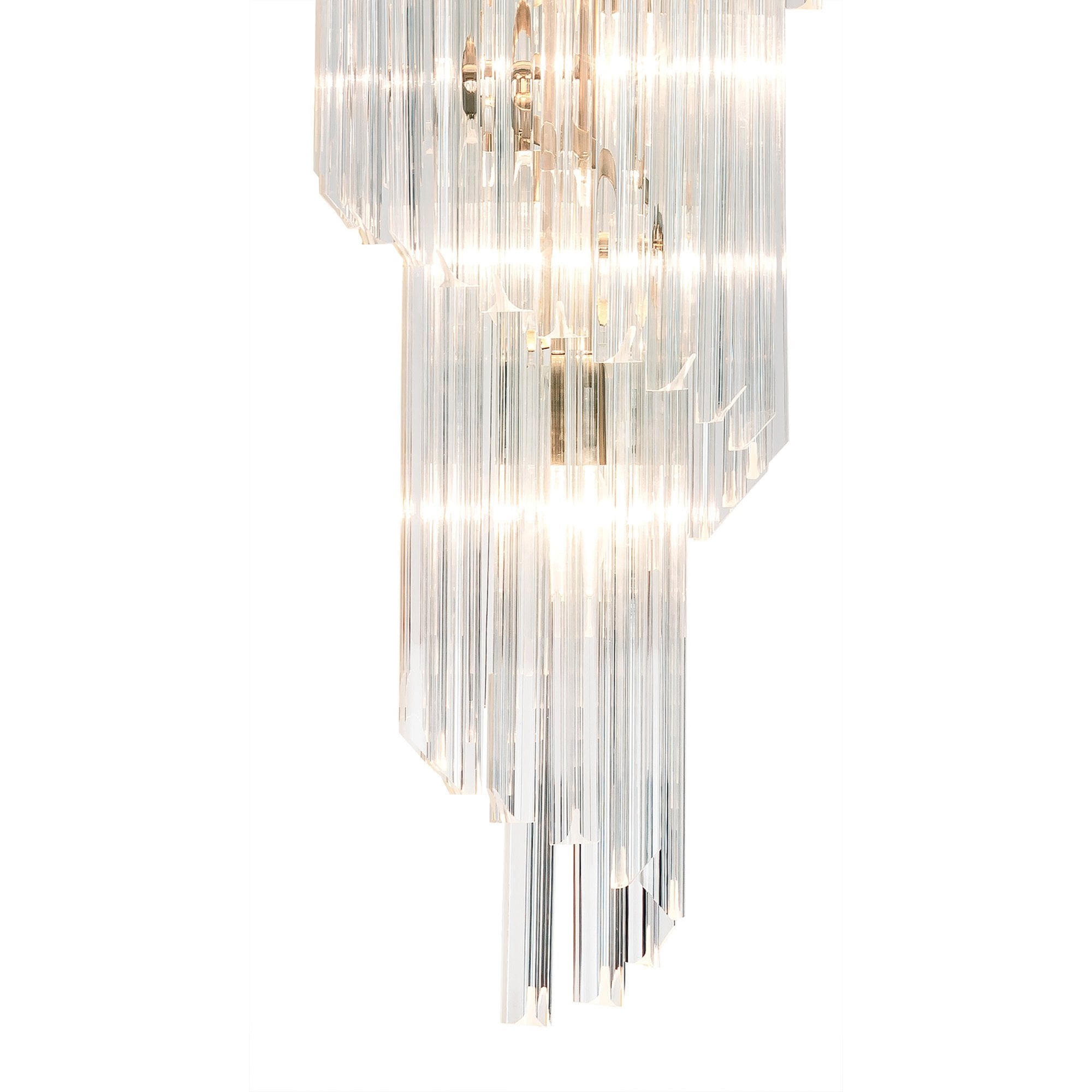 Fabula Cedar 23 Light Pendant - Brass & Clear Sculpted Glass