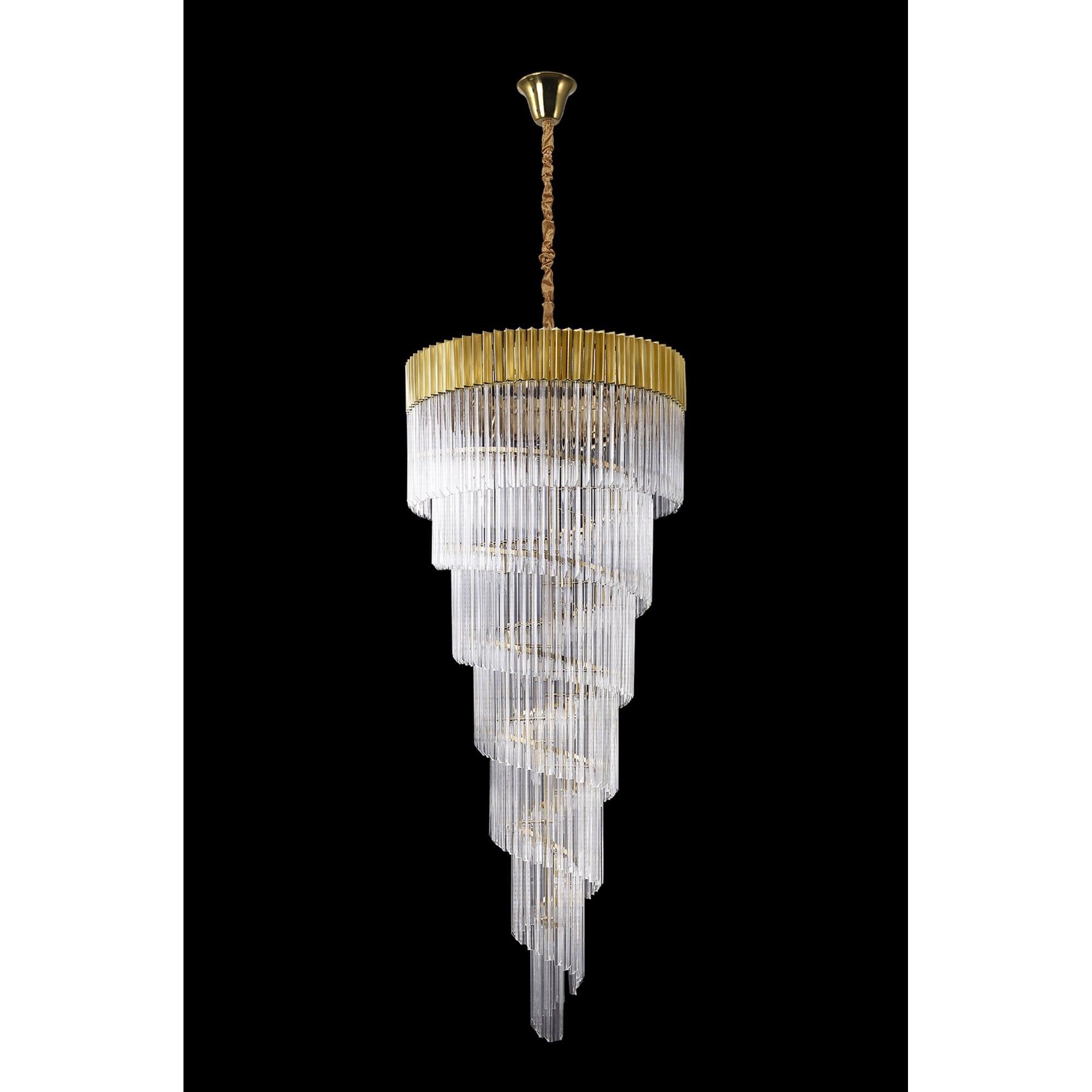 Fabula Cedar 31 Light Pendant - Brass & Clear Sculpted Glass