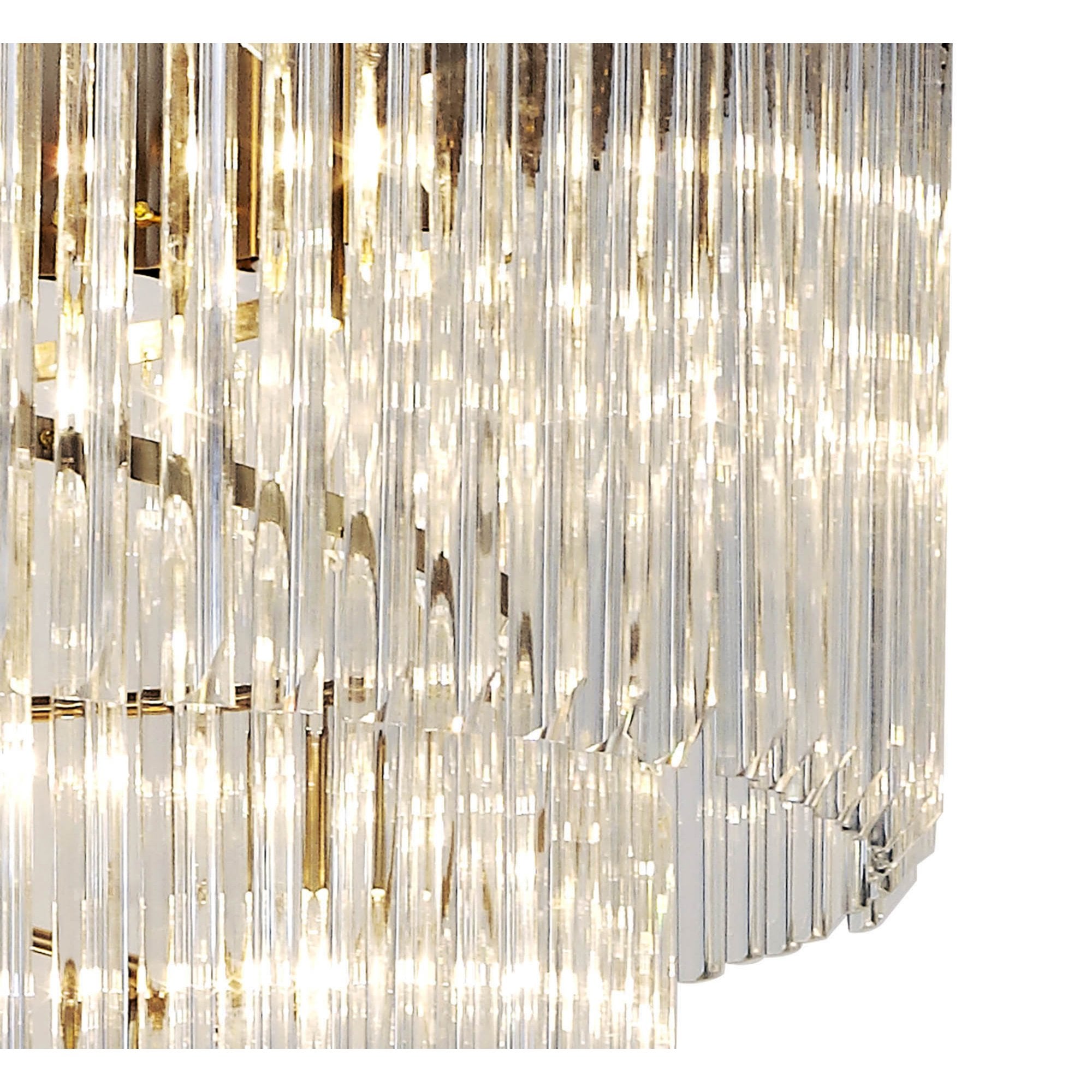 Fabula Cedar 31 Light Pendant - Brass & Clear Sculpted Glass