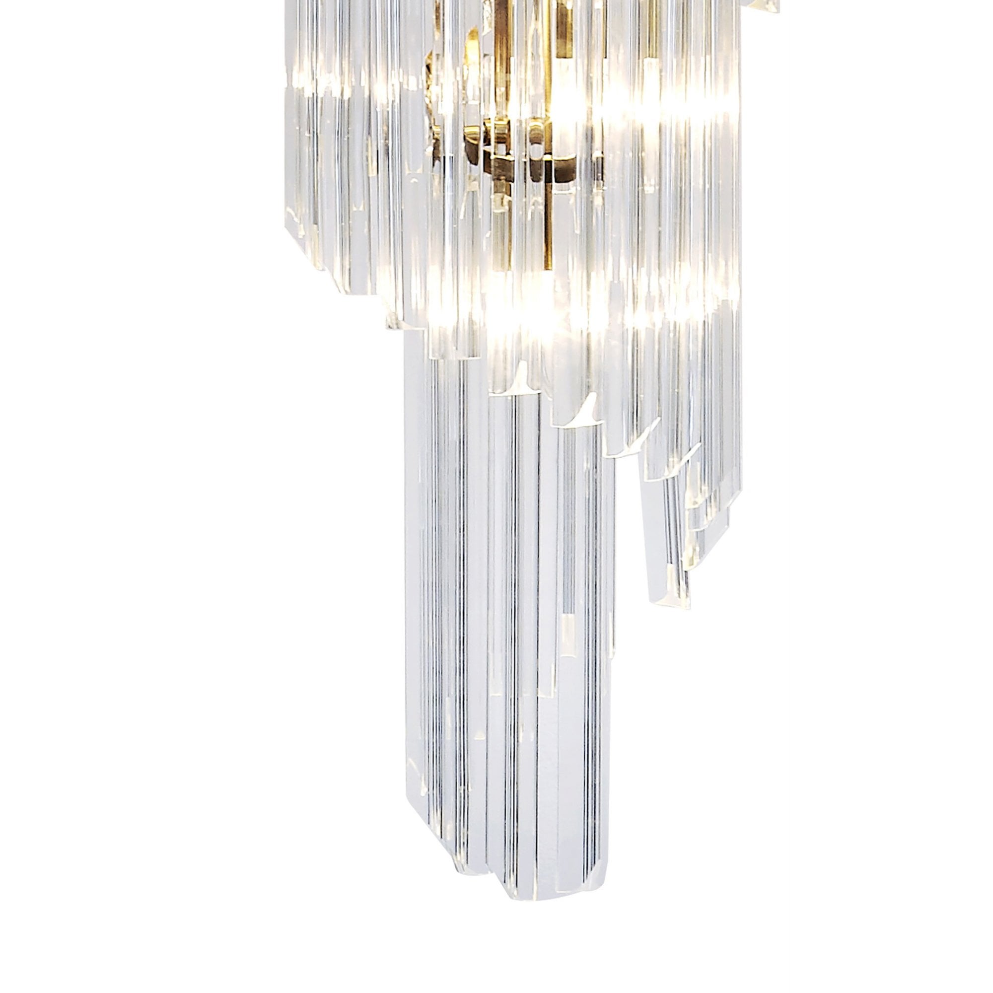 Fabula Cedar 31 Light Pendant - Brass & Clear Sculpted Glass