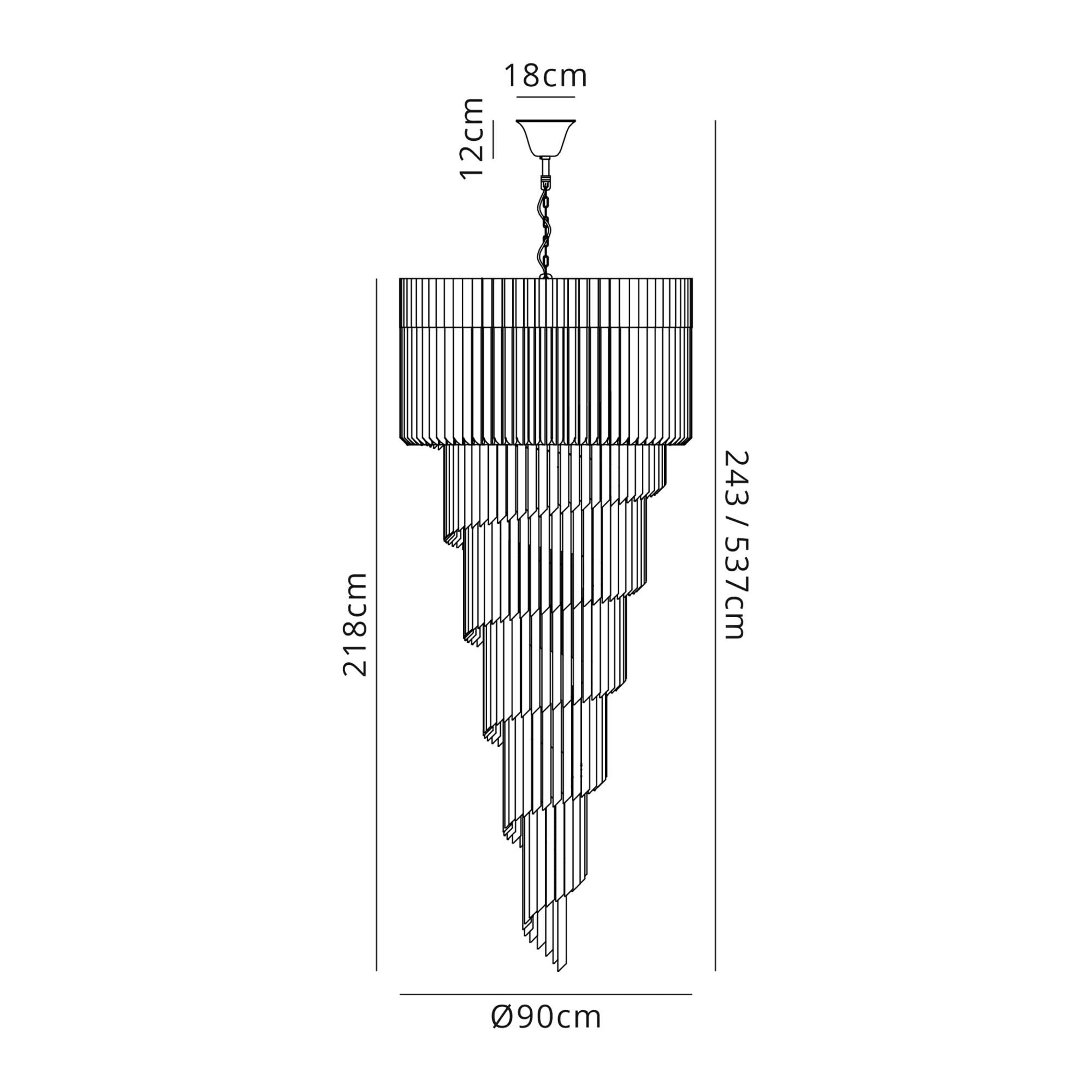 Fabula Cedar 31 Light Pendant - Brass & Clear Sculpted Glass