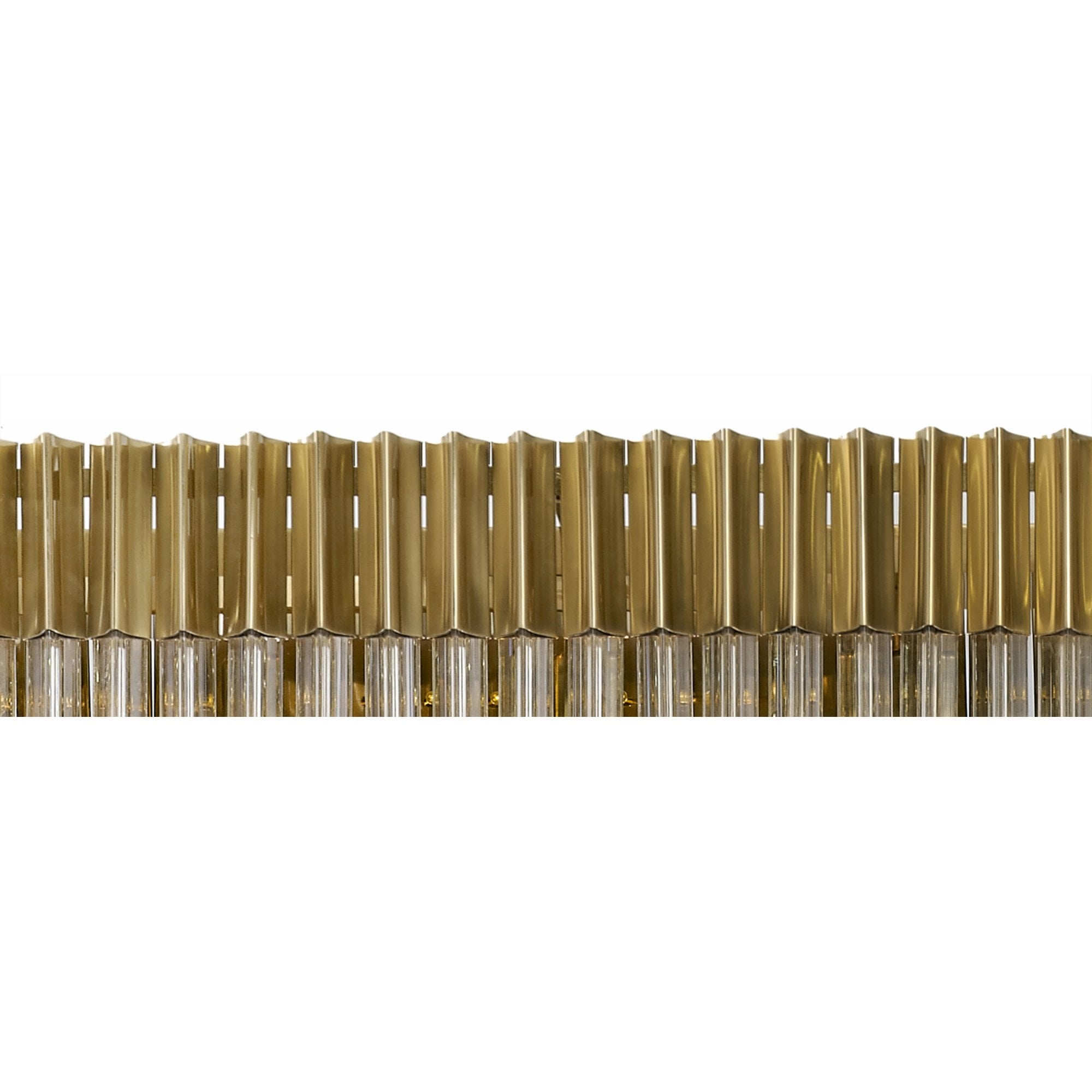 Fabula Cedar 5 Light Rectangular Pendant - Brass & Clear Sculpted Glass