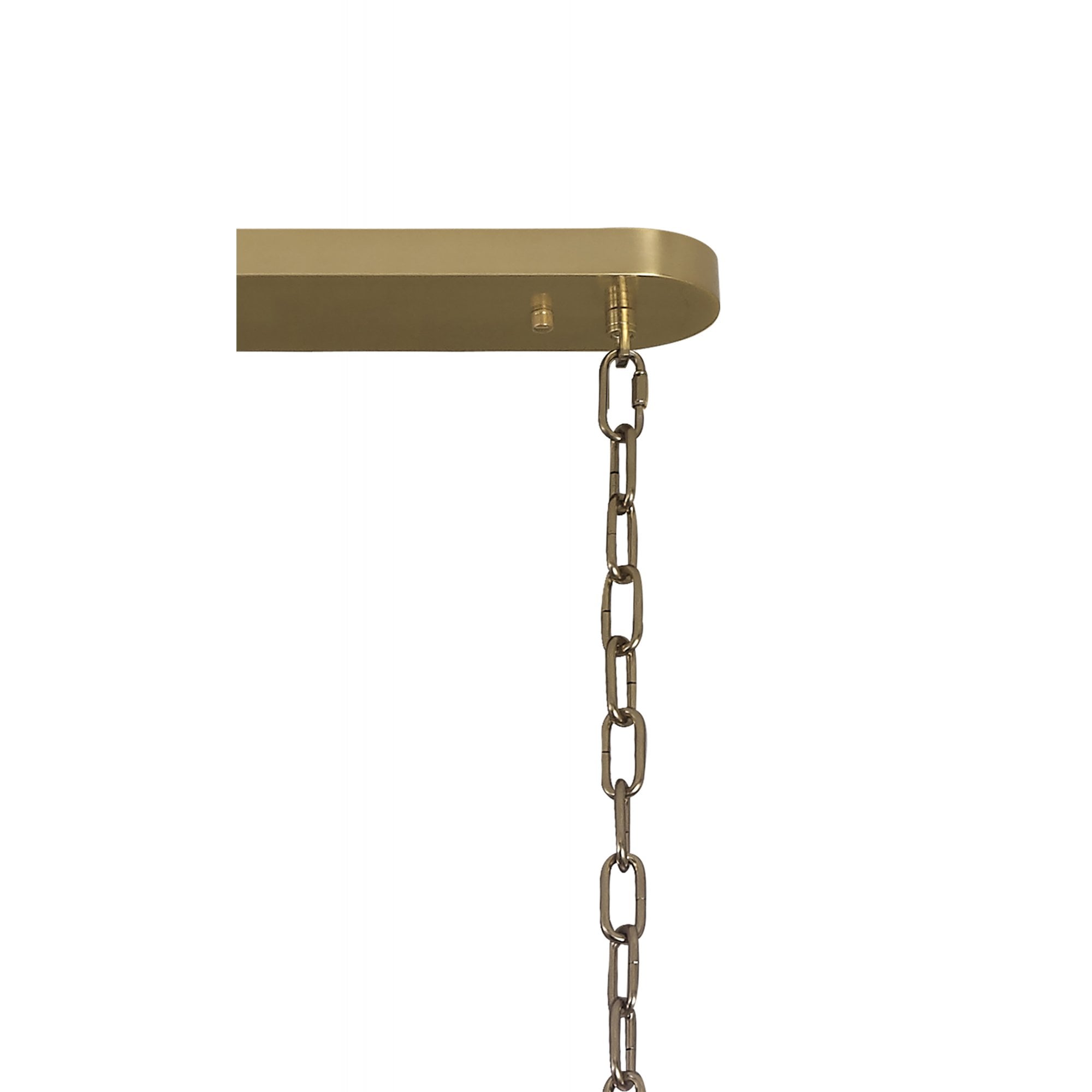 Fabula Cedar 7 Light Rectangular Pendant - Brass & Clear Sculpted Glass