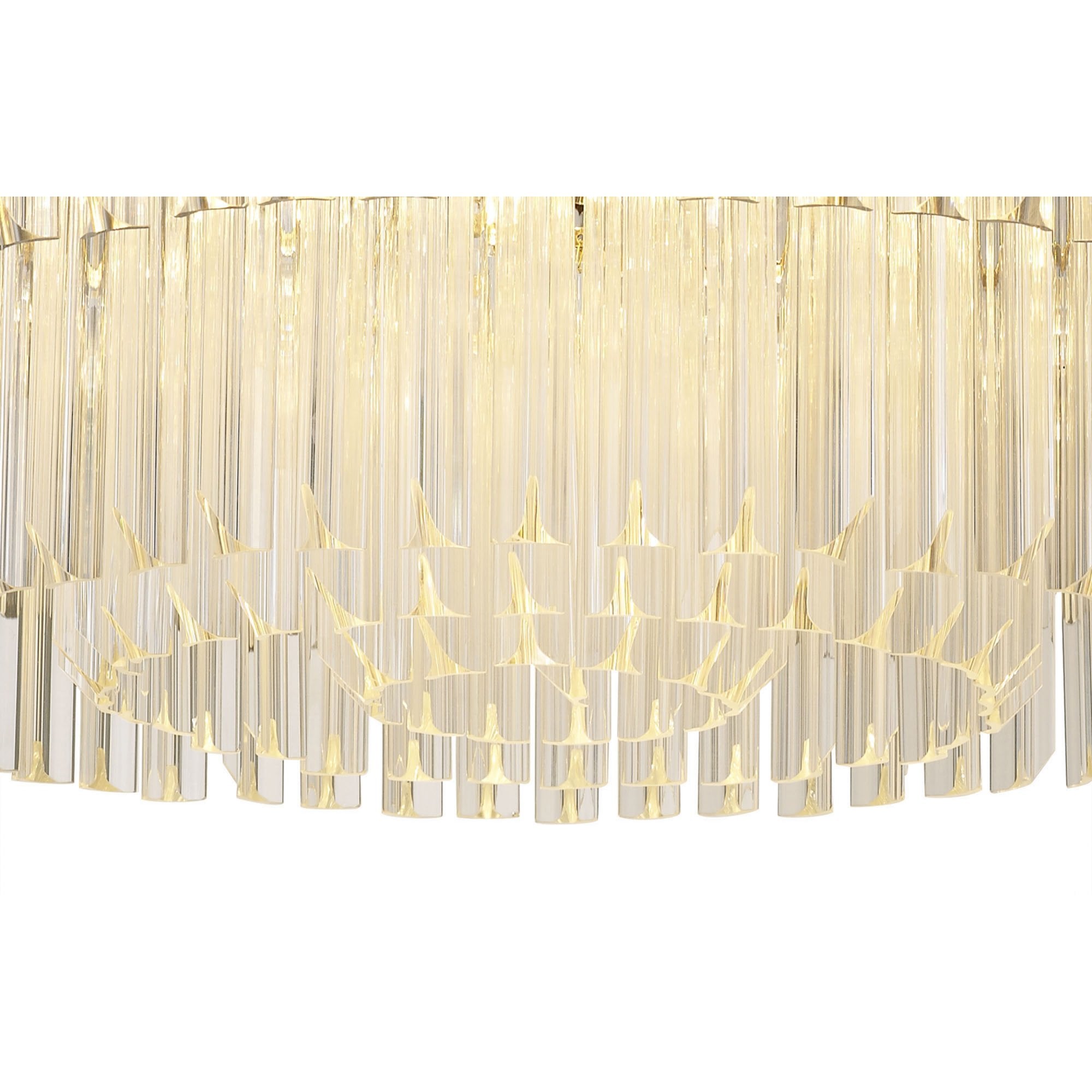Fabula Cedar 12 Light Pendant - Polished Nickel & Clear Sculpted Glass