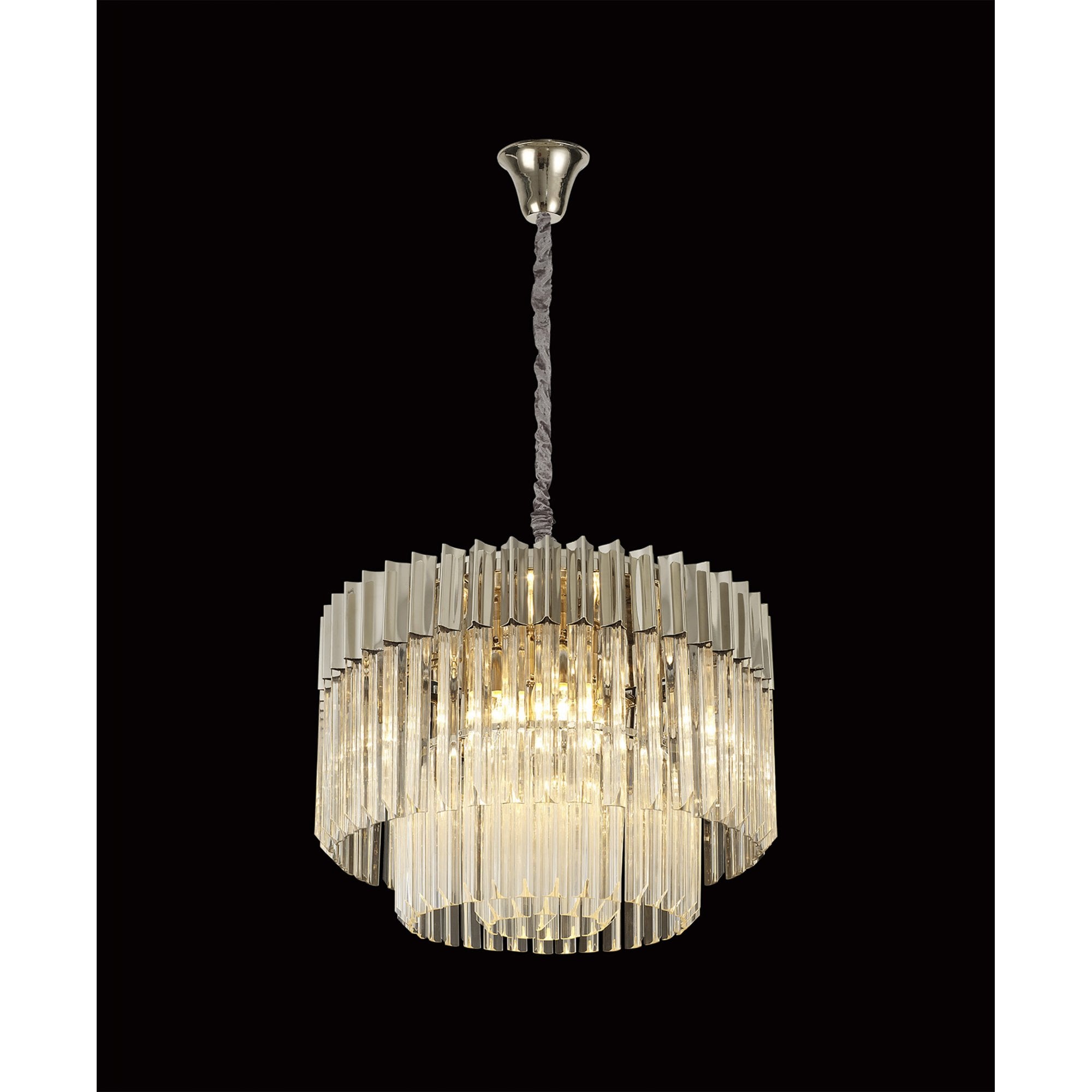 Fabula Cedar 8 Light Pendant - Polished Nickel & Clear Sculpted Glass