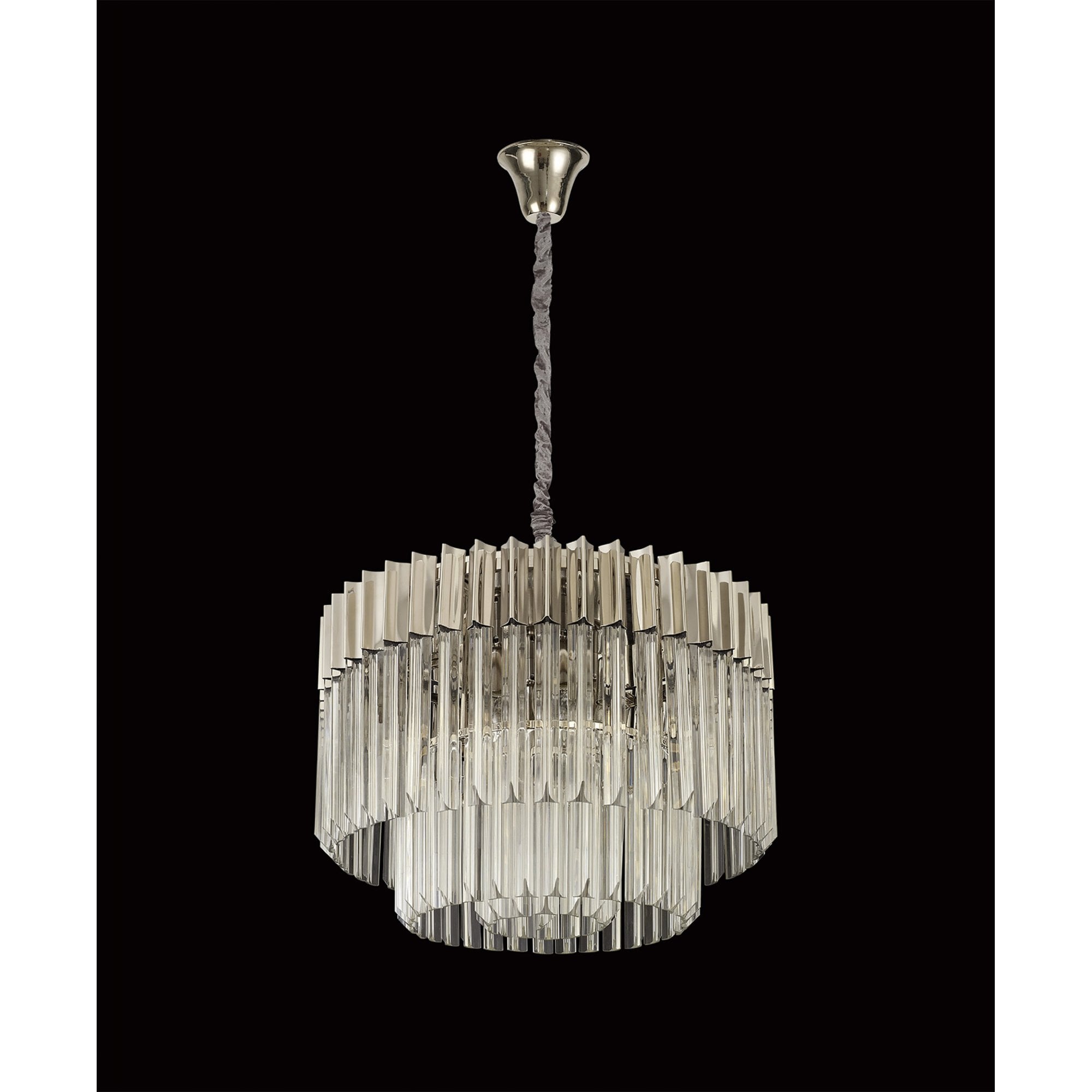 Fabula Cedar 8 Light Pendant - Polished Nickel & Clear Sculpted Glass