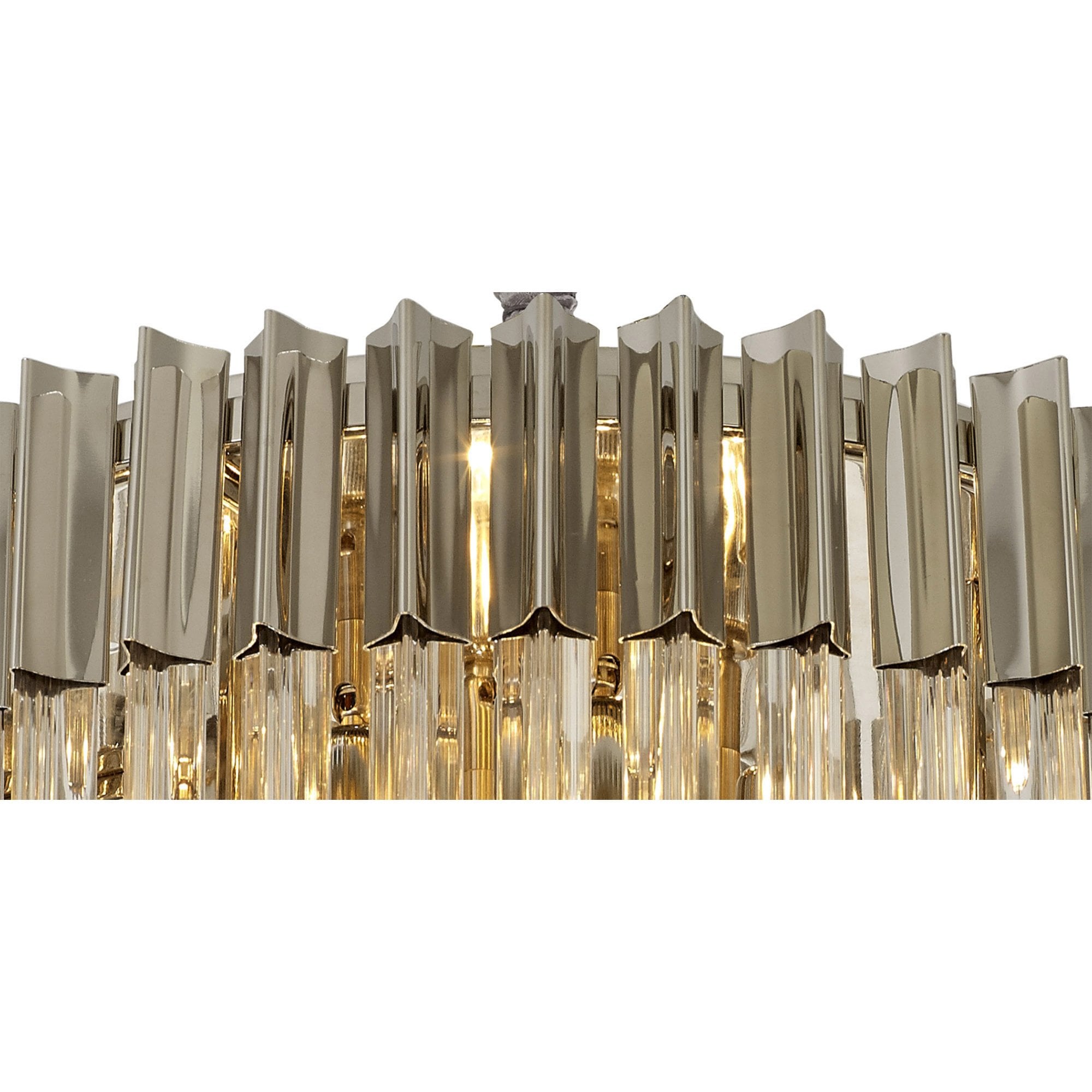 Fabula Cedar 8 Light Pendant - Polished Nickel & Clear Sculpted Glass