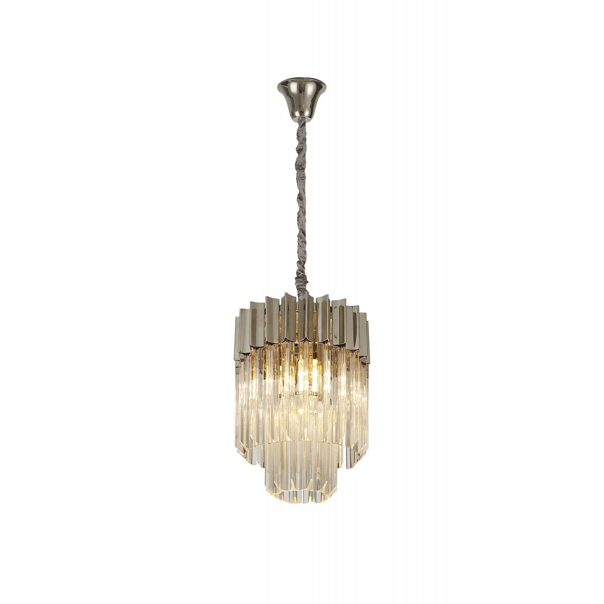 Fabula Cedar 4 Light Pendant - Polished Nickel & Clear Sculpted Glass