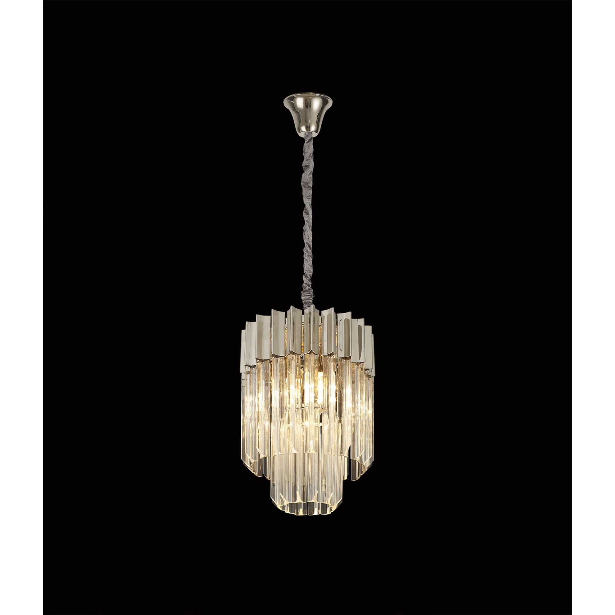 Fabula Cedar 4 Light Pendant - Polished Nickel & Clear Sculpted Glass