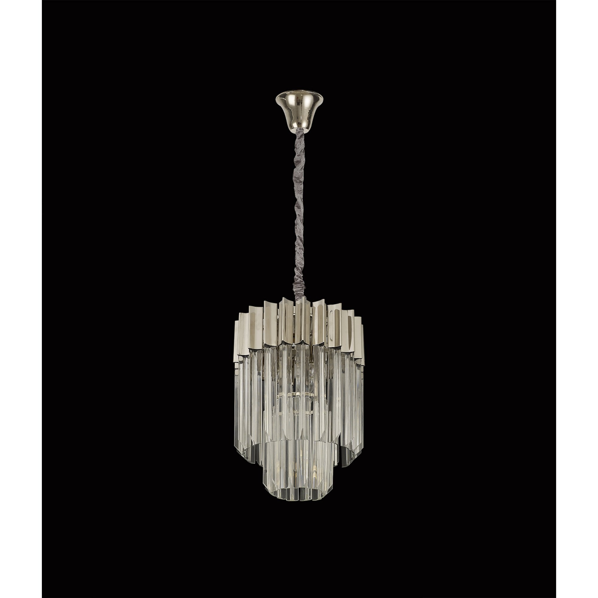 Fabula Cedar 4 Light Pendant - Polished Nickel & Clear Sculpted Glass