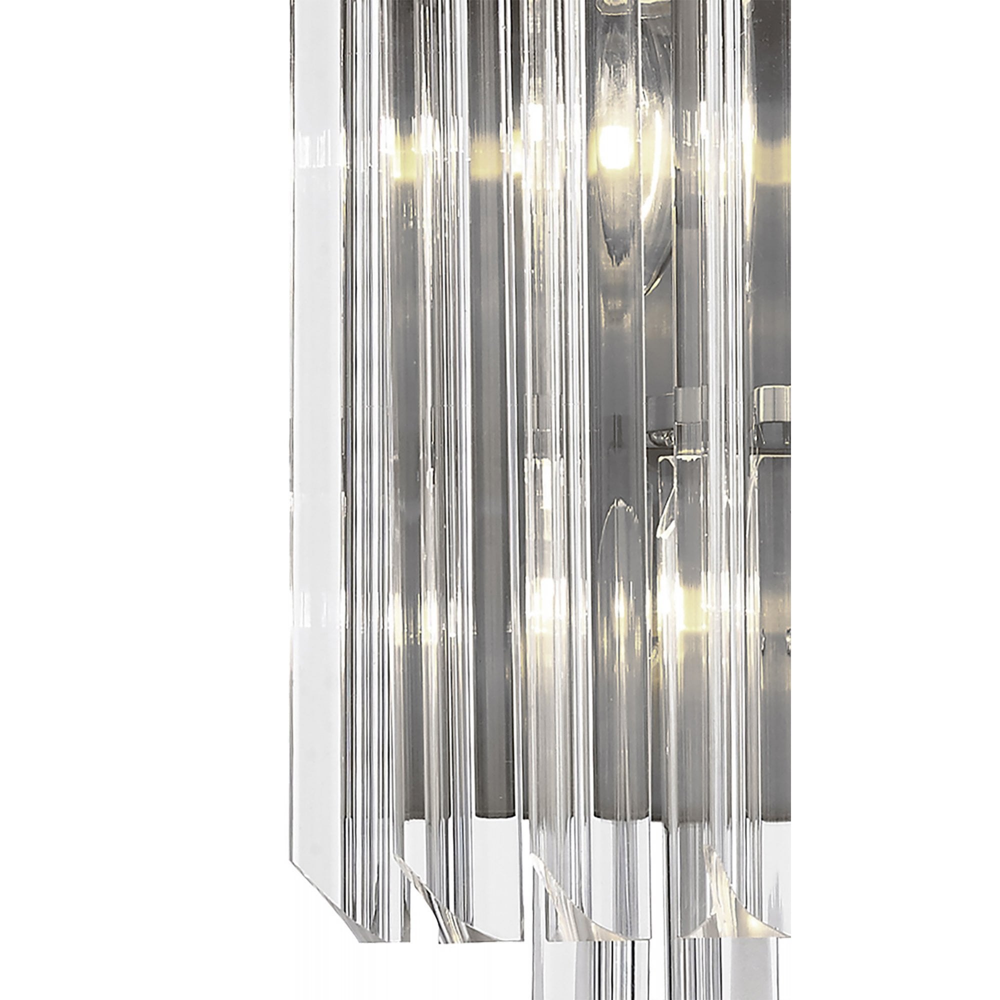 Fabula Cedar 3 Light Wall Light - Polished Nickel & Clear Sculpted Glass