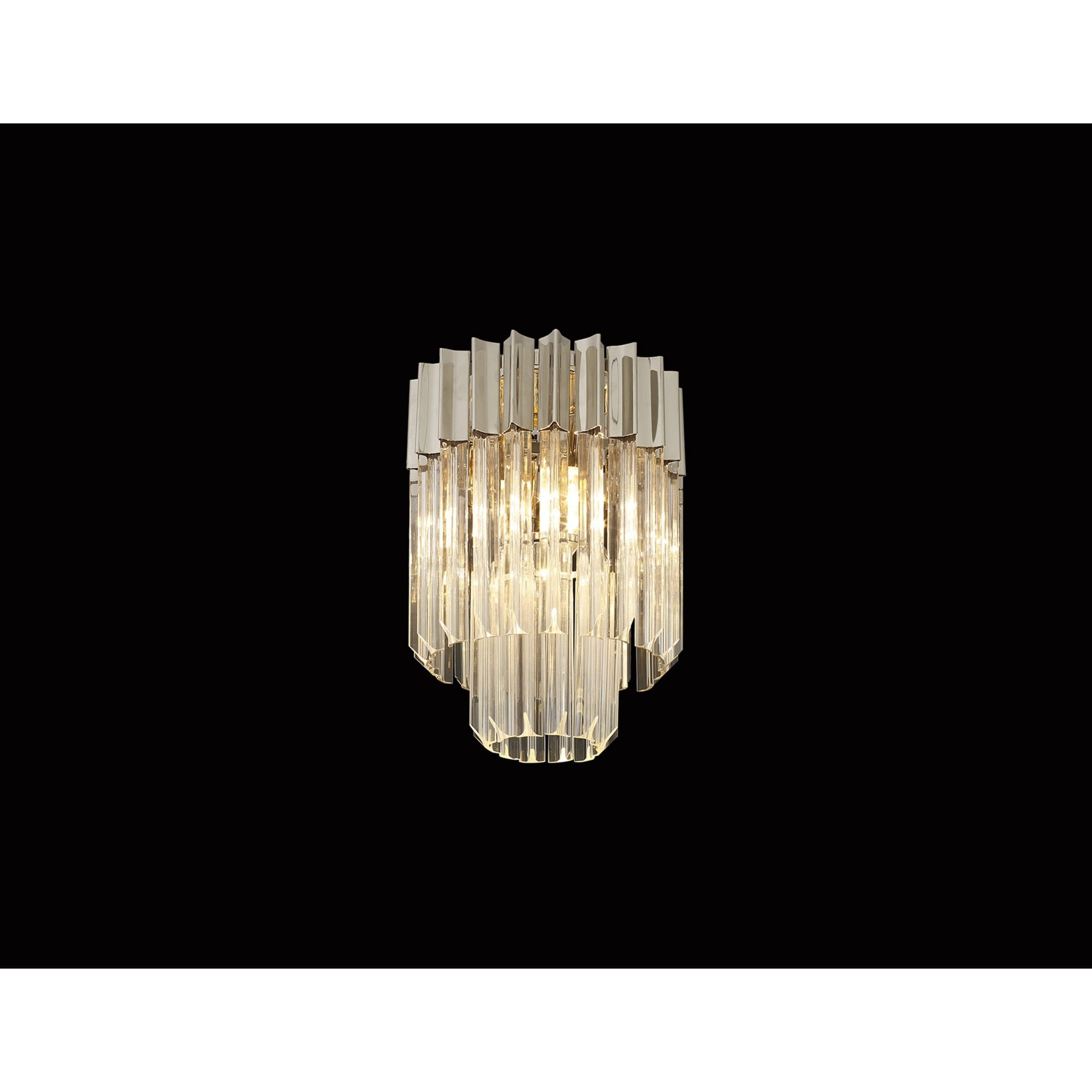 Fabula Cedar 3 Light Flush Light - Polished Nickel & Clear Sculpted Glass
