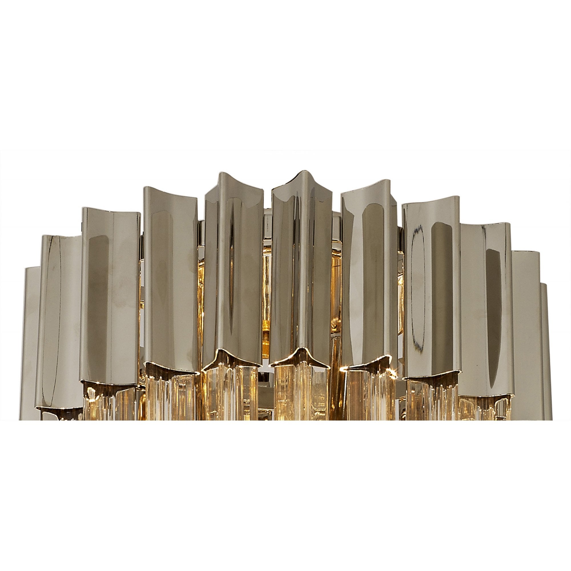 Fabula Cedar 3 Light Flush Light - Polished Nickel & Clear Sculpted Glass