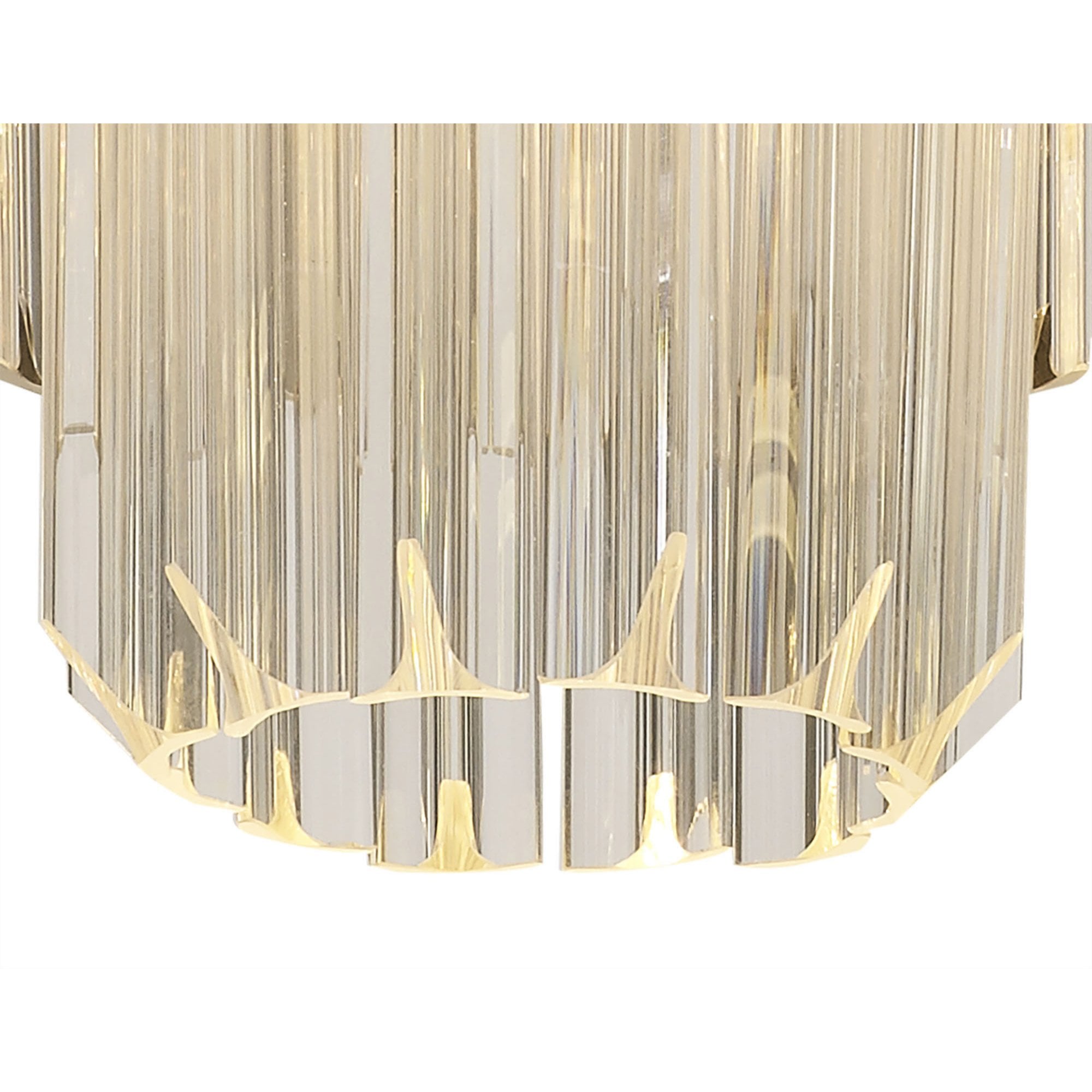 Fabula Cedar 3 Light Flush Light - Polished Nickel & Clear Sculpted Glass