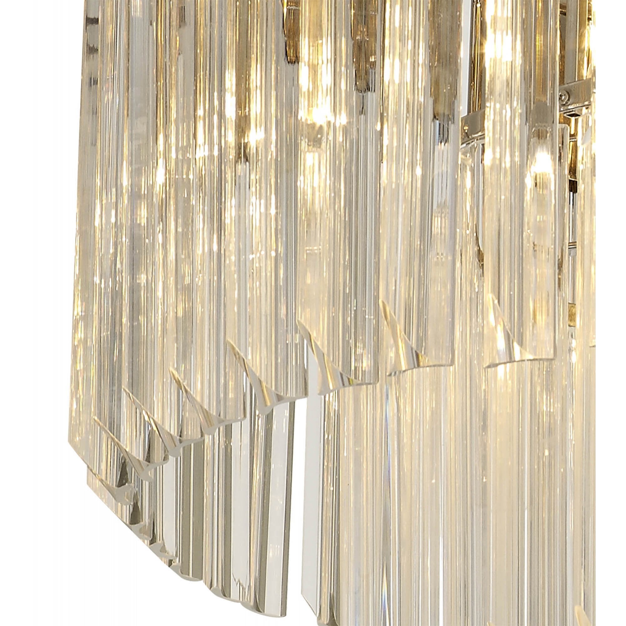 Fabula Cedar 7 Light Flush Light - Polished Nickel & Clear Sculpted Glass