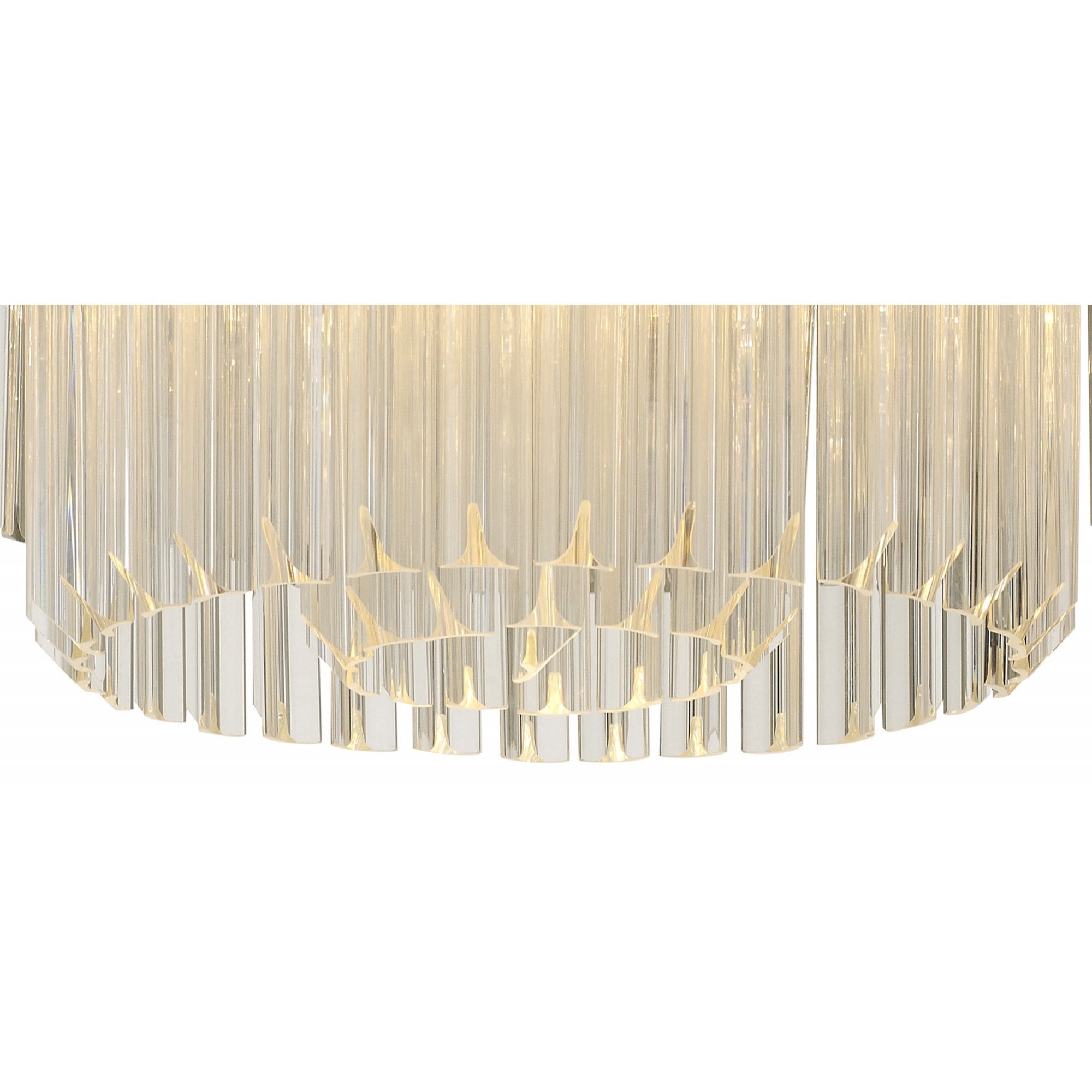 Fabula Cedar 7 Light Flush Light - Polished Nickel & Clear Sculpted Glass