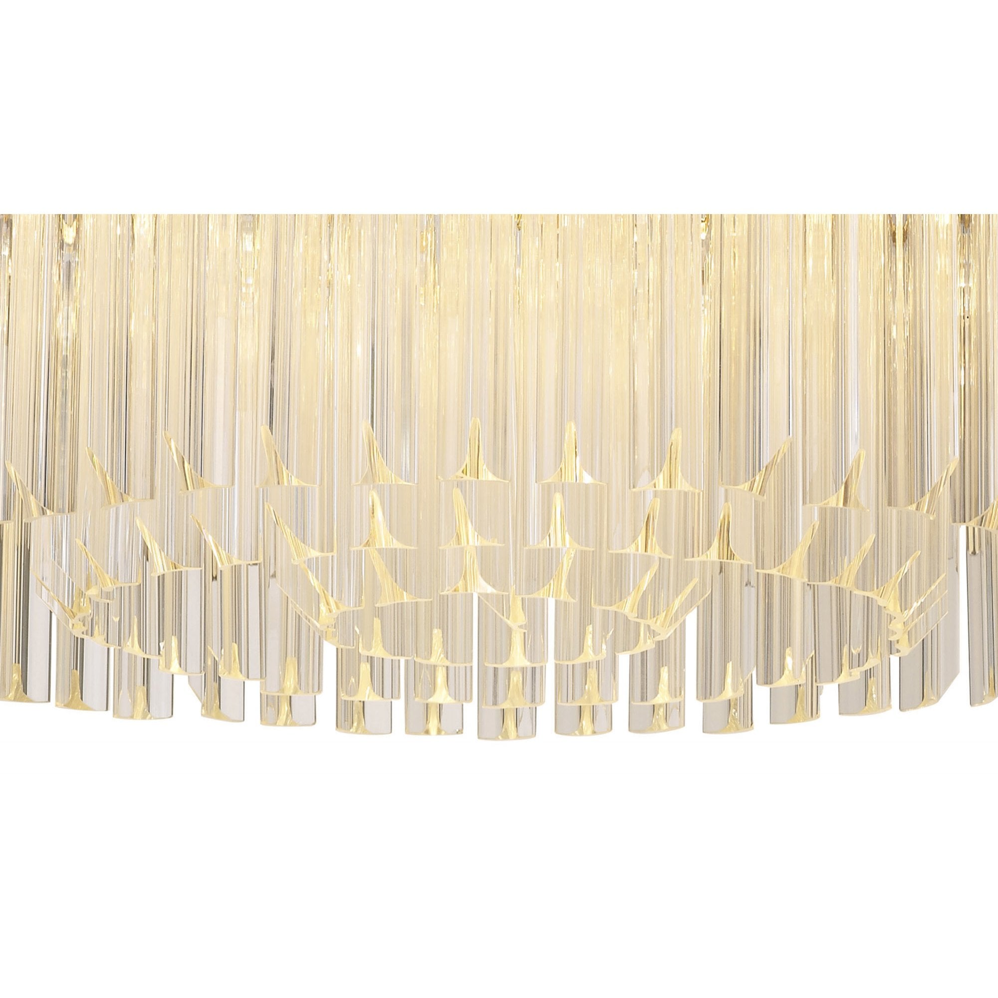 Fabula Cedar 12 Light Flush Light - Polished Nickel & Clear Sculpted Glass
