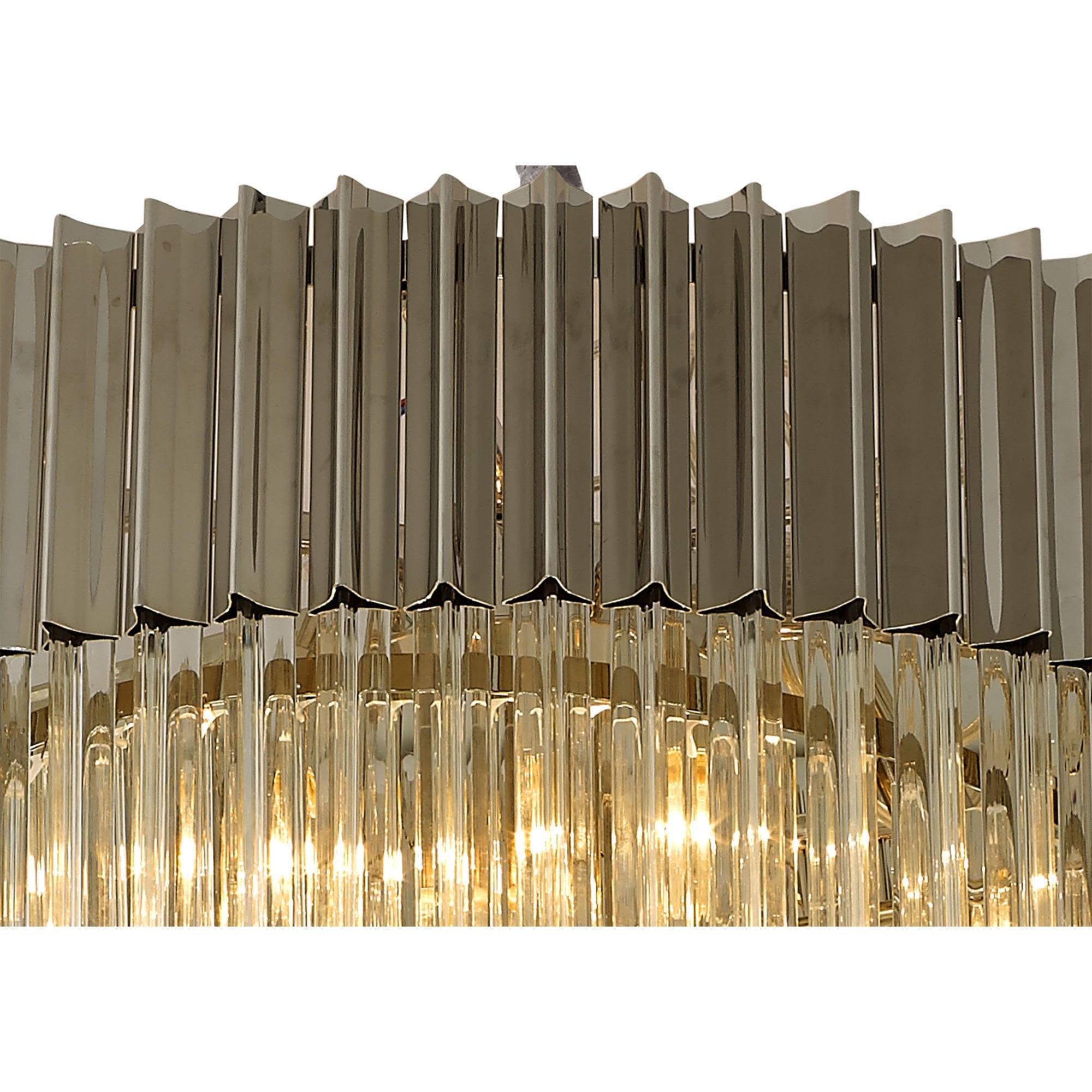 Fabula Cedar 23 Light Pendant - Polished Nickel & Clear Sculpted Glass