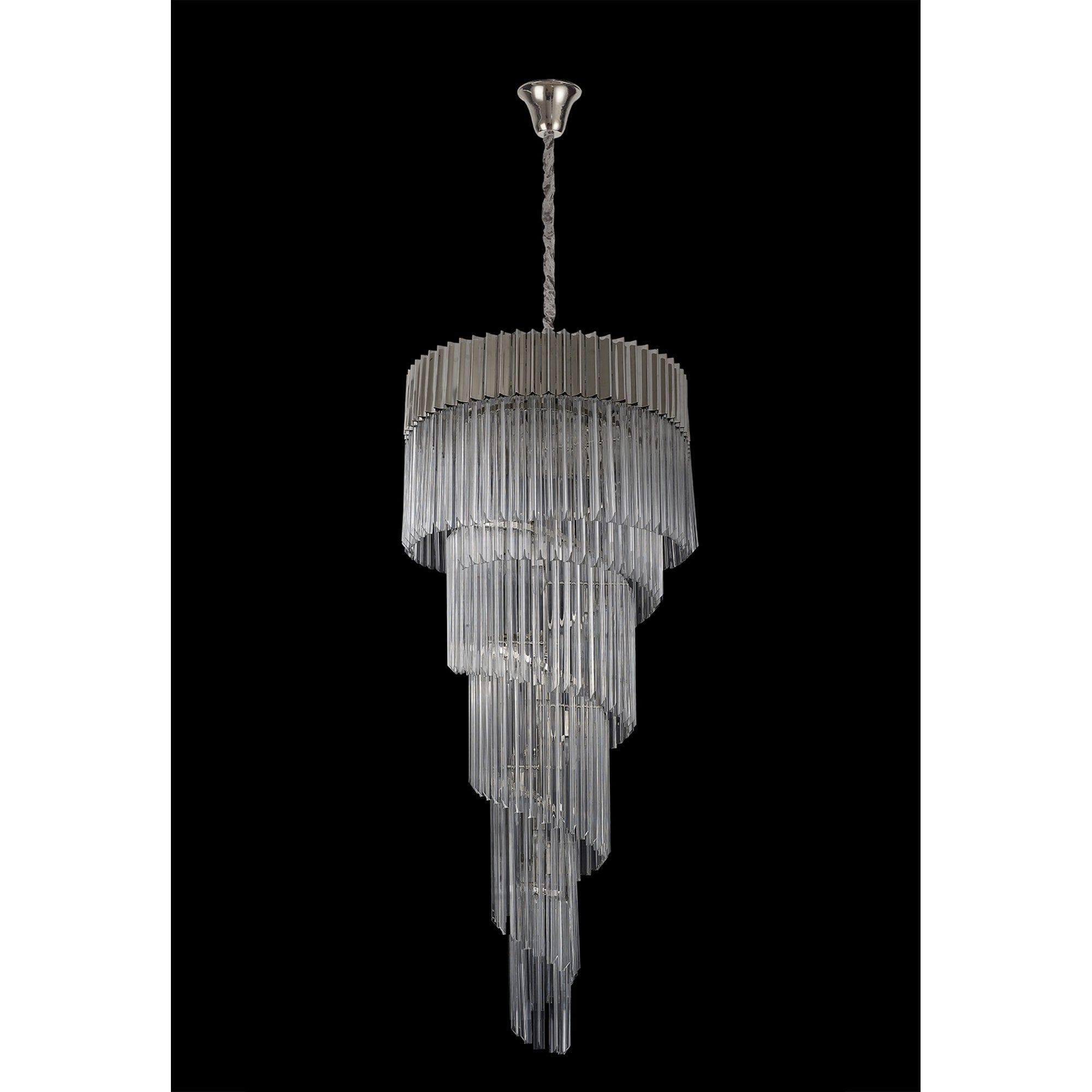 Fabula Cedar 23 Light Pendant - Polished Nickel & Clear Sculpted Glass