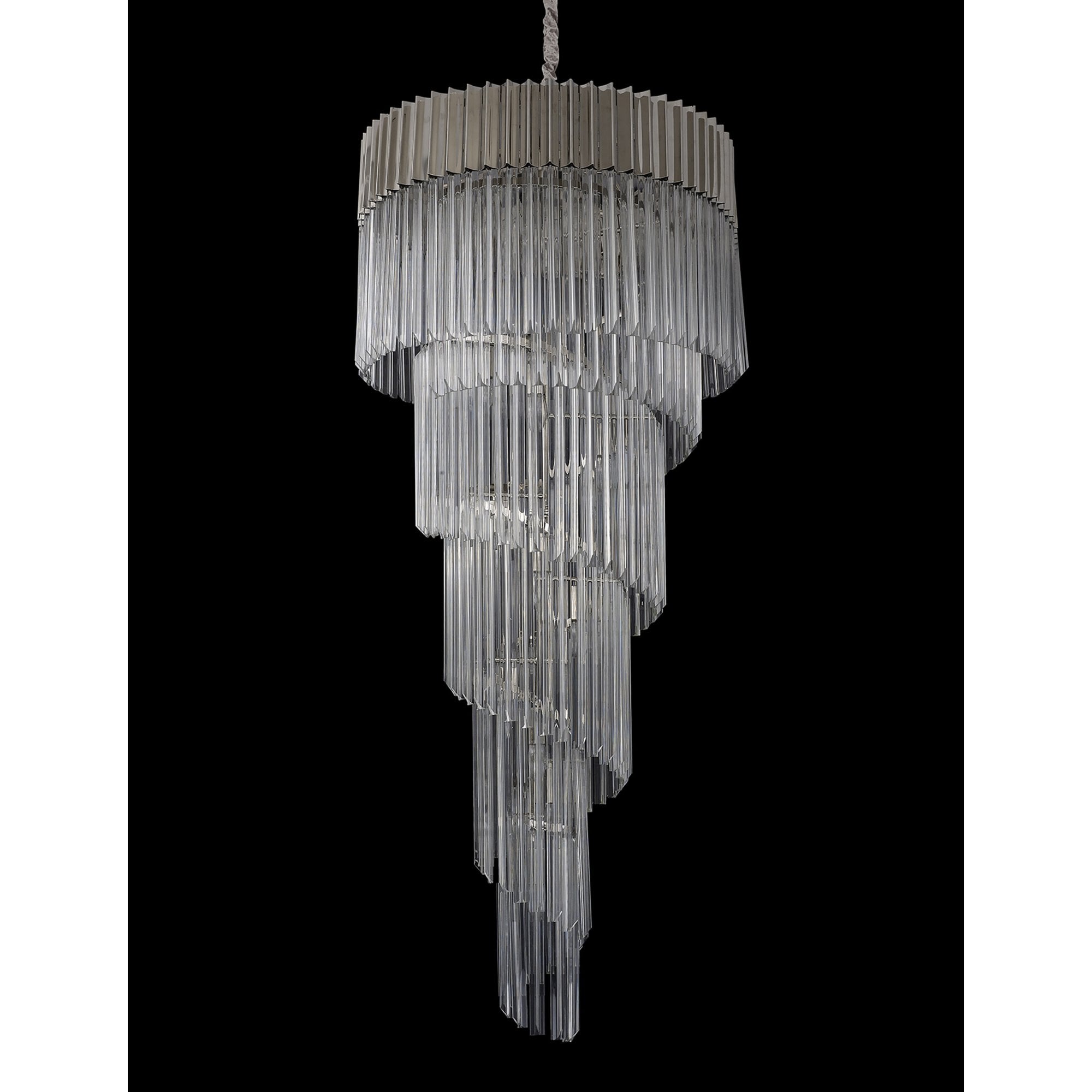 Fabula Cedar 23 Light Pendant - Polished Nickel & Clear Sculpted Glass