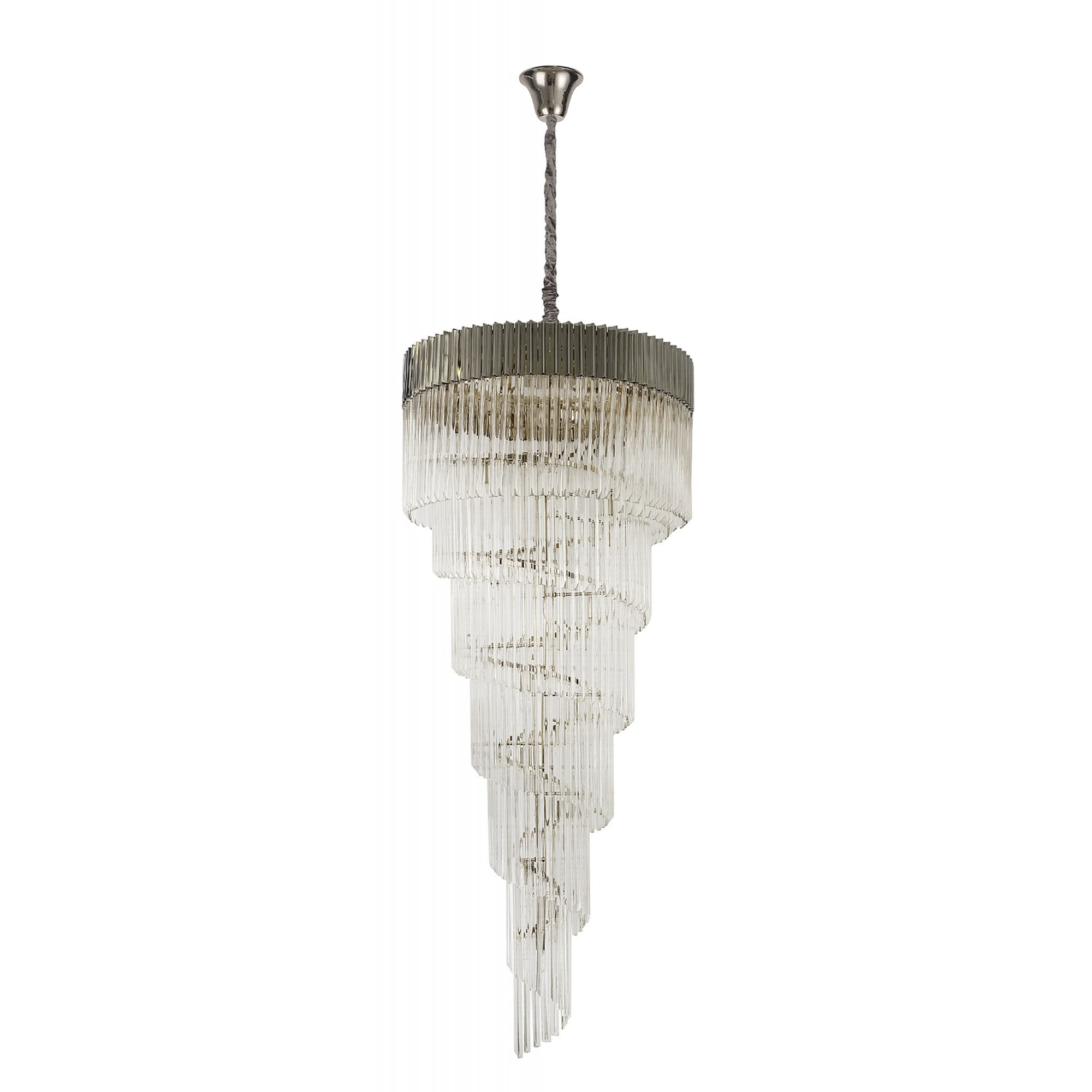 Fabula Cedar 31 Light Pendant - Polished Nickel & Clear Sculpted Glass