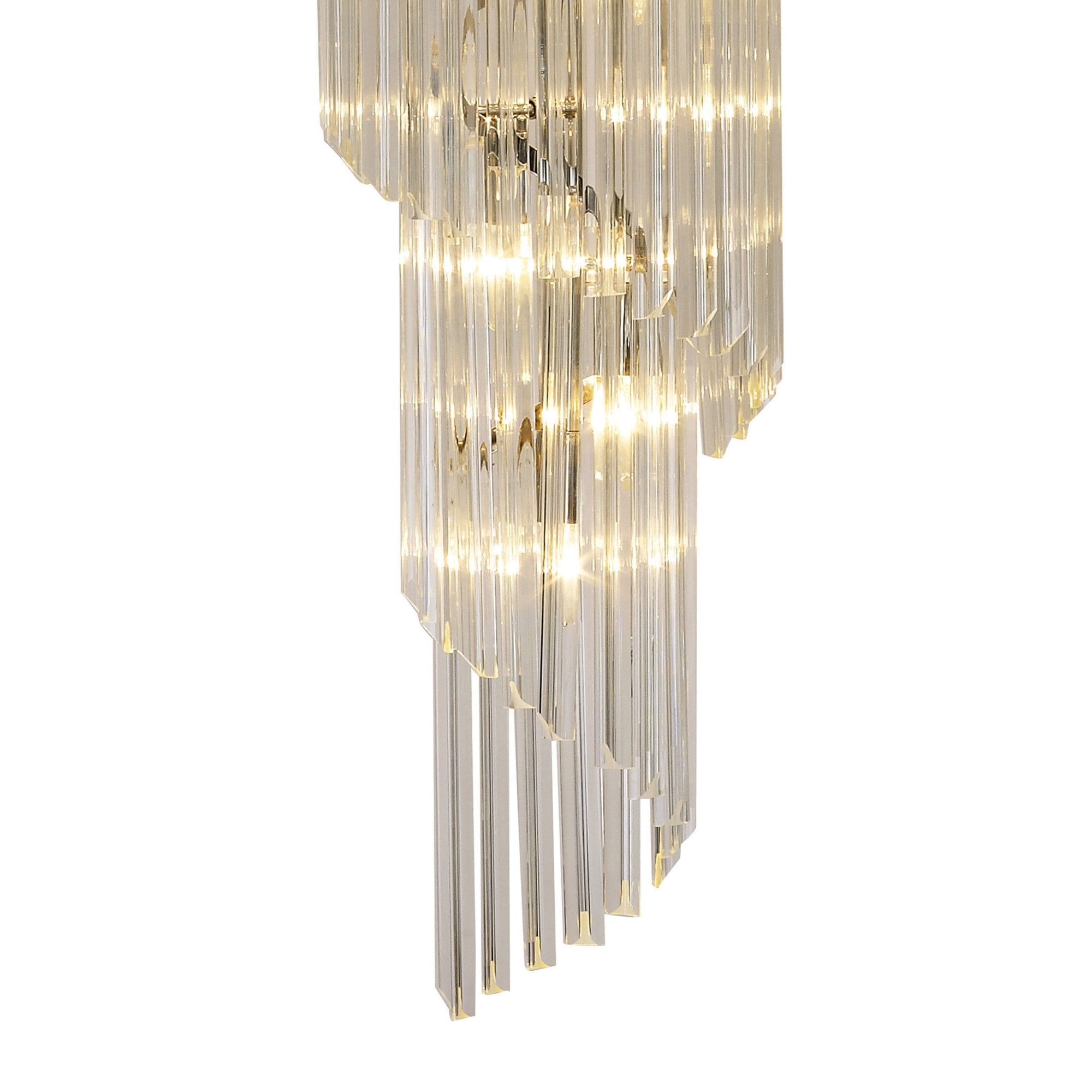 Fabula Cedar 31 Light Pendant - Polished Nickel & Clear Sculpted Glass