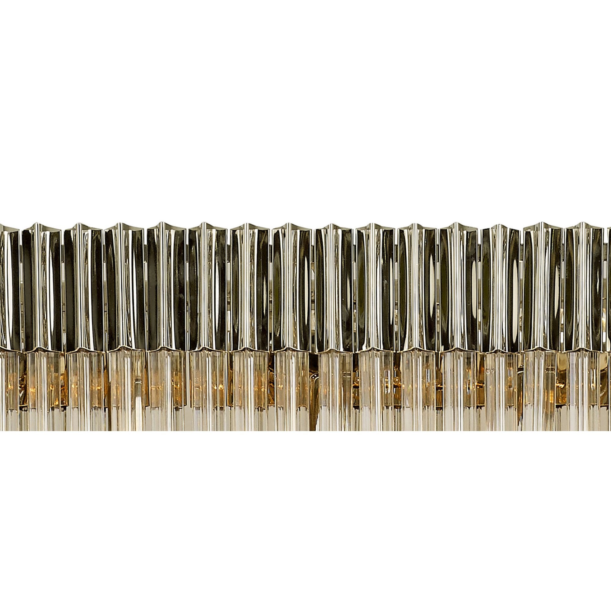 Fabula Cedar 5 Light Rectangular Pendant - Polished Nickel & Clear Sculpted Glass