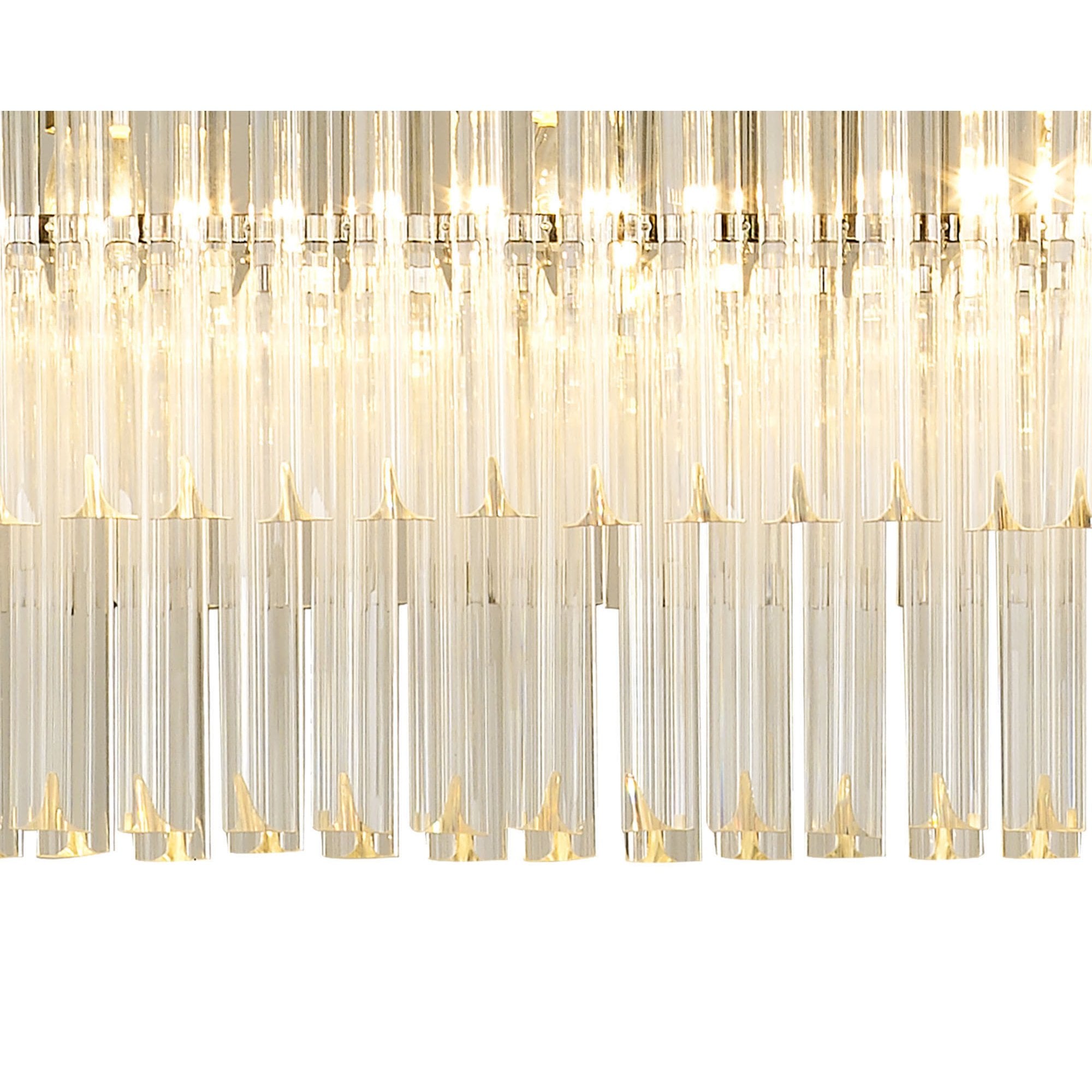 Fabula Cedar 5 Light Rectangular Pendant - Polished Nickel & Clear Sculpted Glass