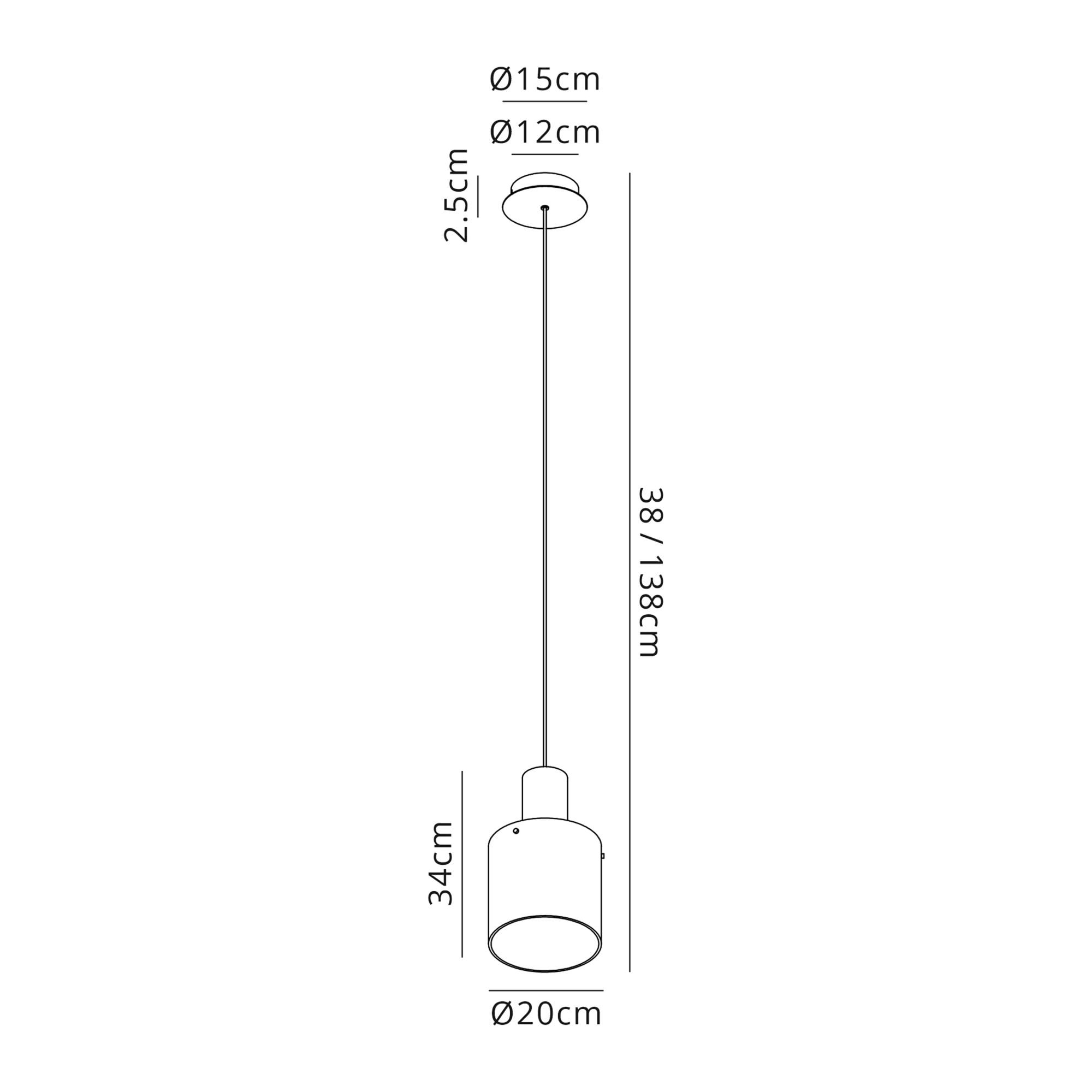 Fabula Kendon Single Adjustable Pendant - Mocha & Amber Glass