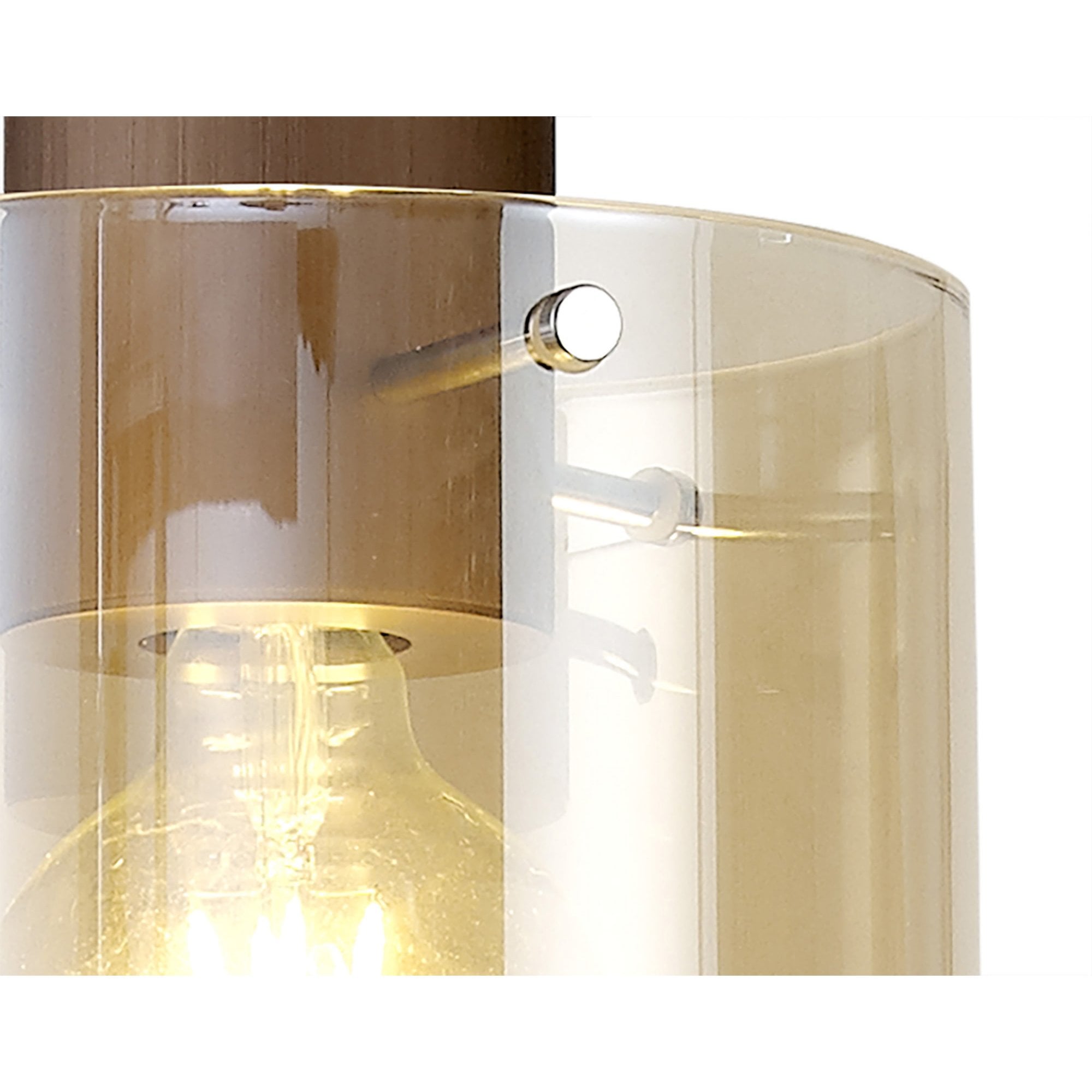 Fabula Kendon Single Adjustable Pendant - Mocha & Amber Glass