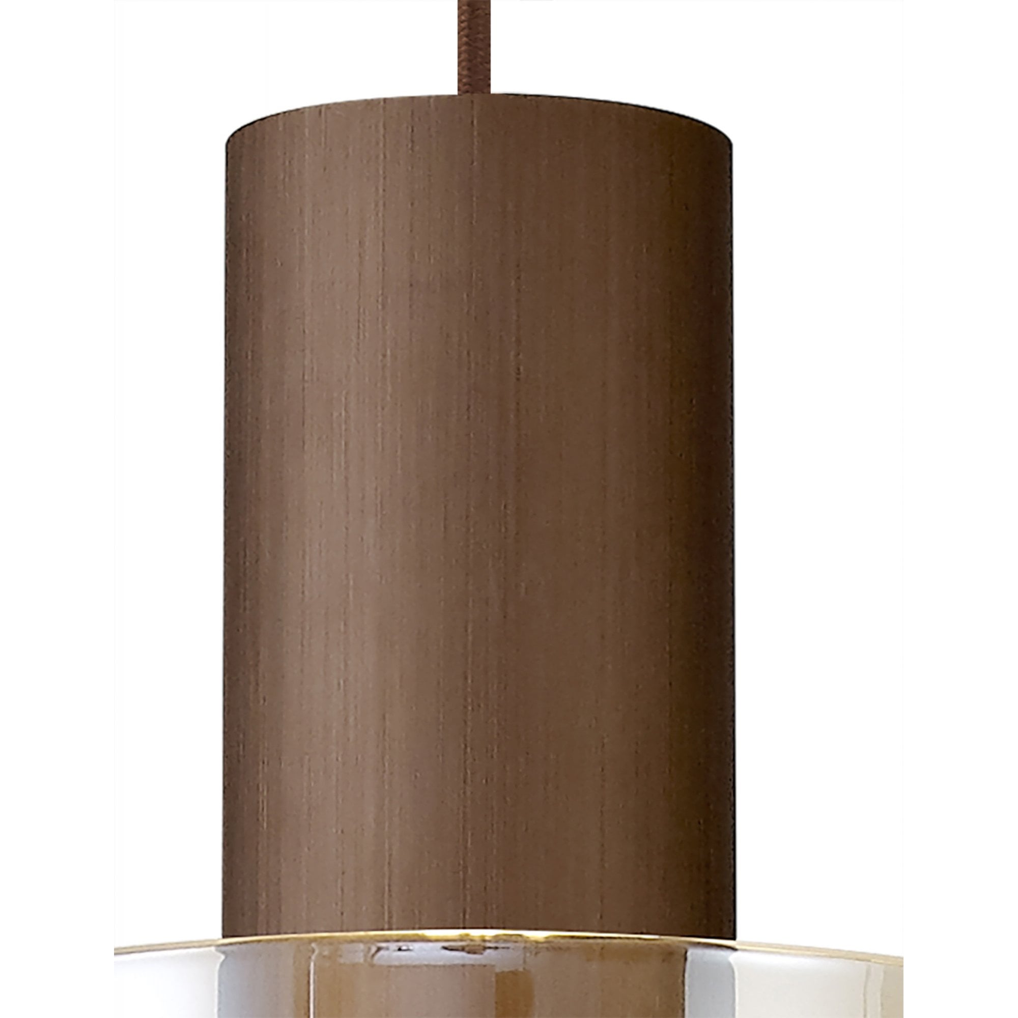 Fabula Kendon Single Adjustable Pendant - Mocha & Amber Glass