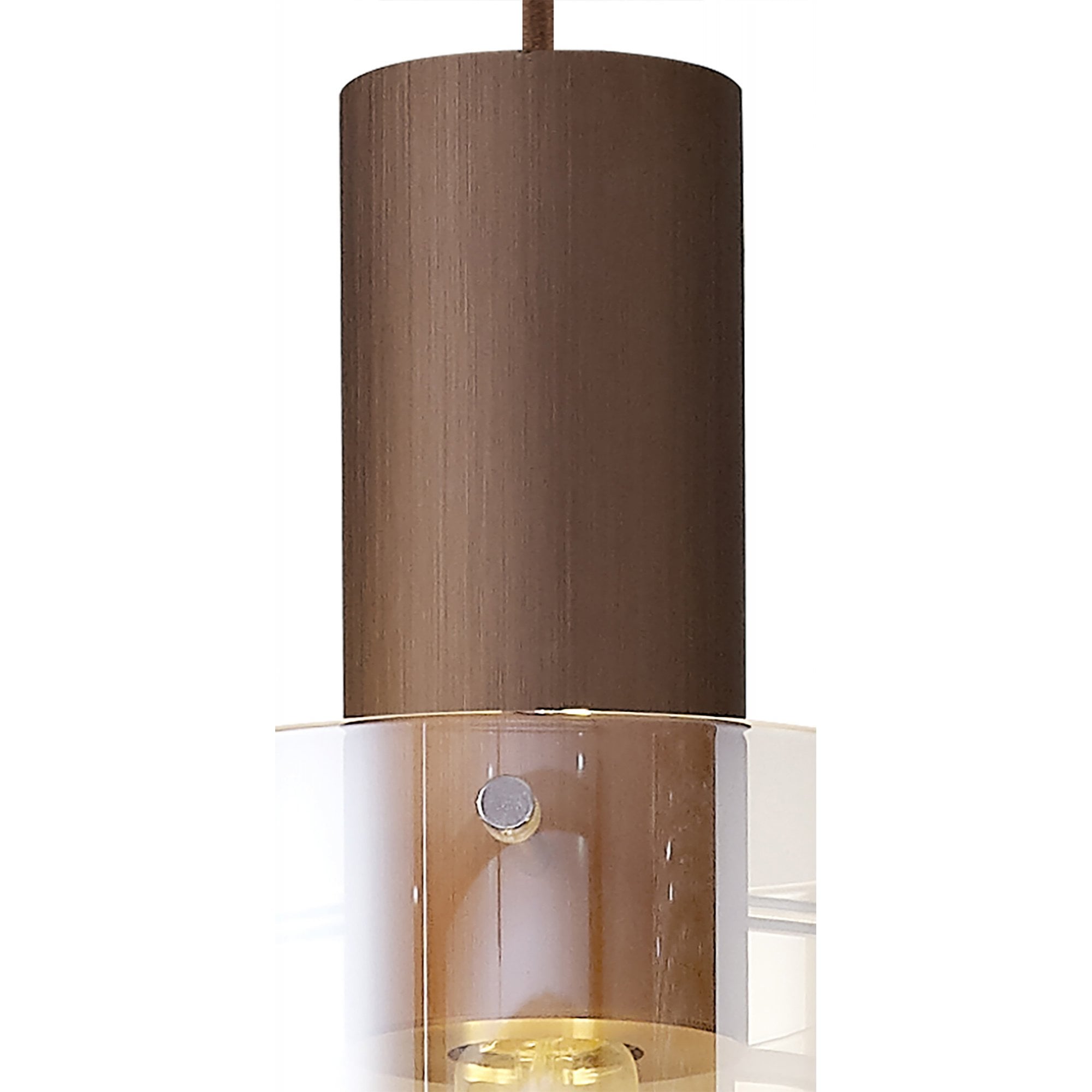 Fabula Kendon Adjustable 3 Light Linear Pendant - Mocha & Amber Glass