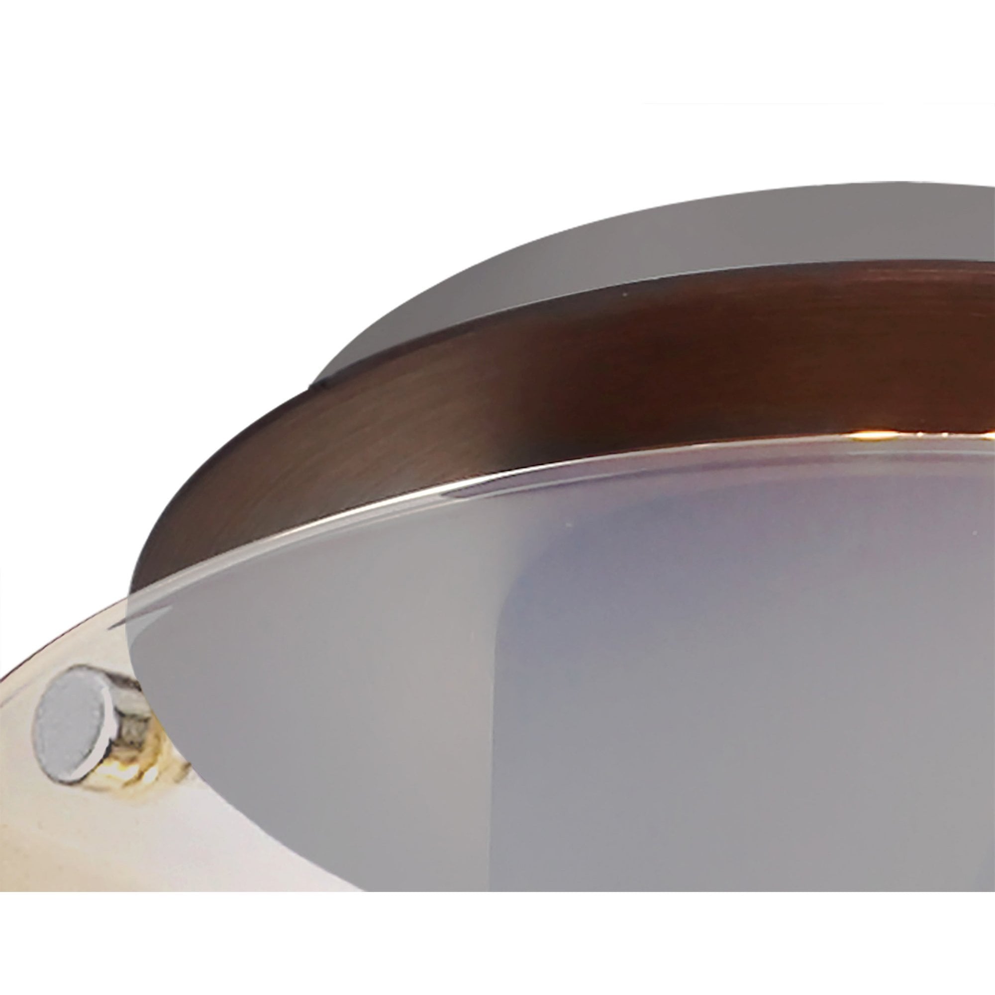 Fabula Kendon Single Round Flush Light - Mocha & Amber Glass