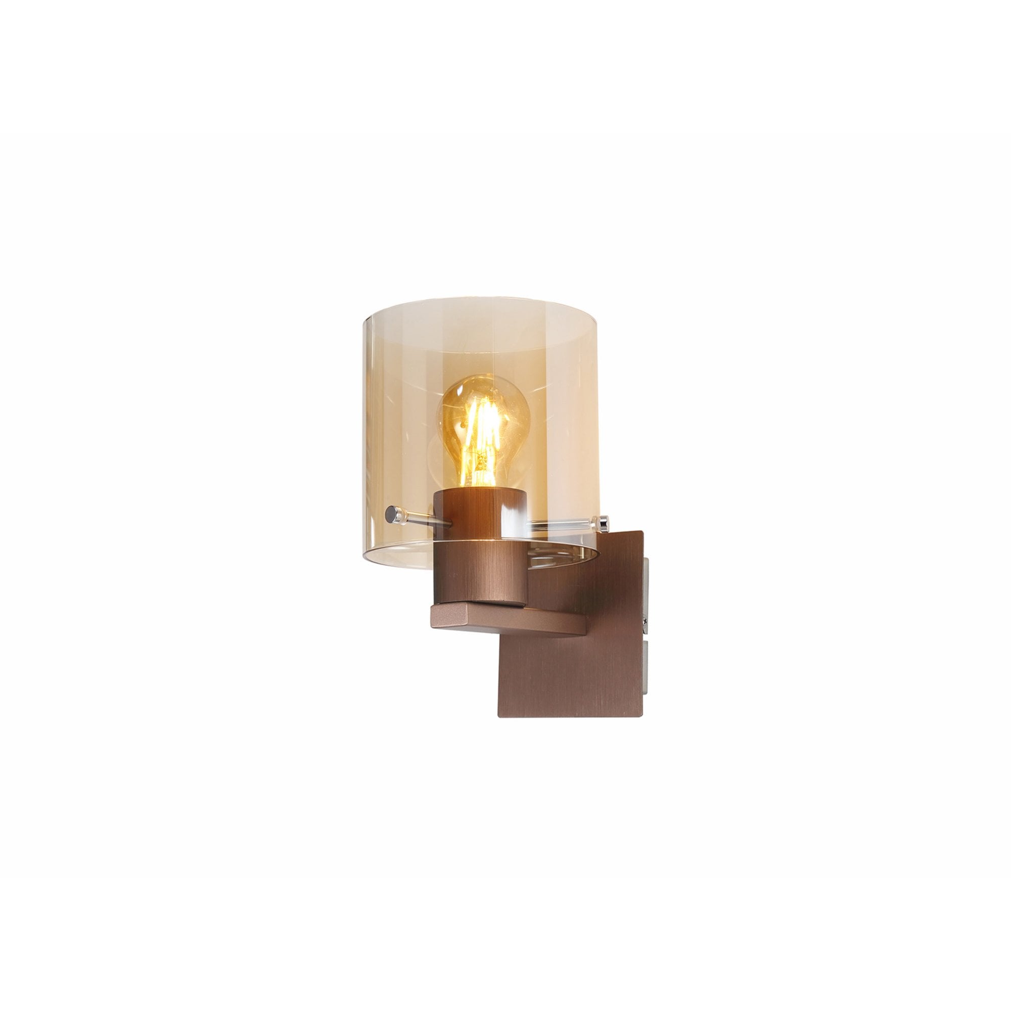 Fabula Kendon Single Wall Lamp - Mocha & Amber Glass