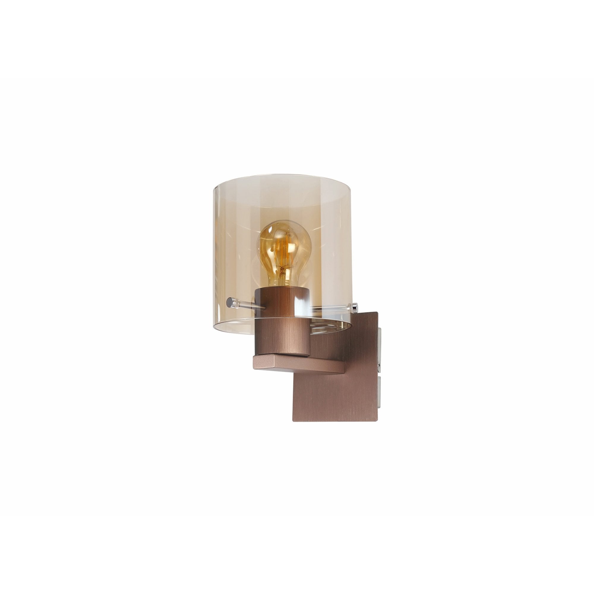 Fabula Kendon Single Wall Lamp - Mocha & Amber Glass
