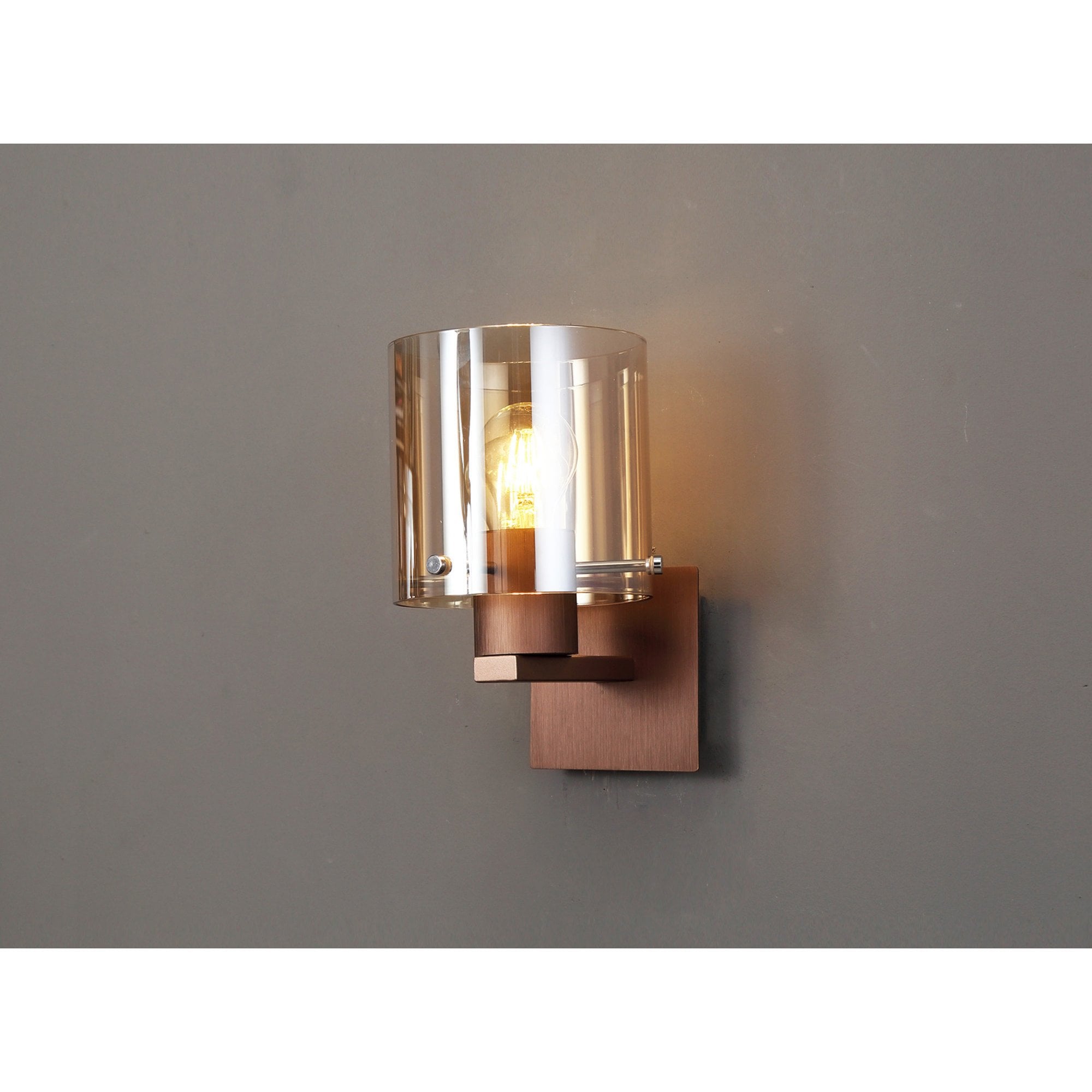 Fabula Kendon Single Wall Lamp - Mocha & Amber Glass