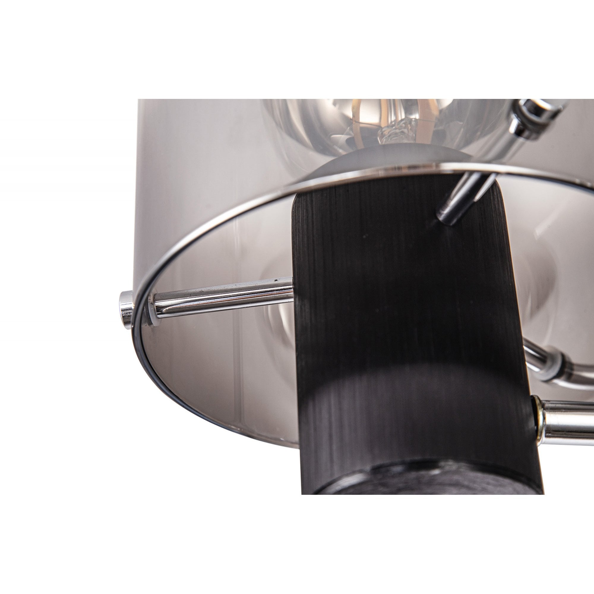 Fabula Kendon 3 Light Semi-Flush Light - Black & Smoke Fade Glass