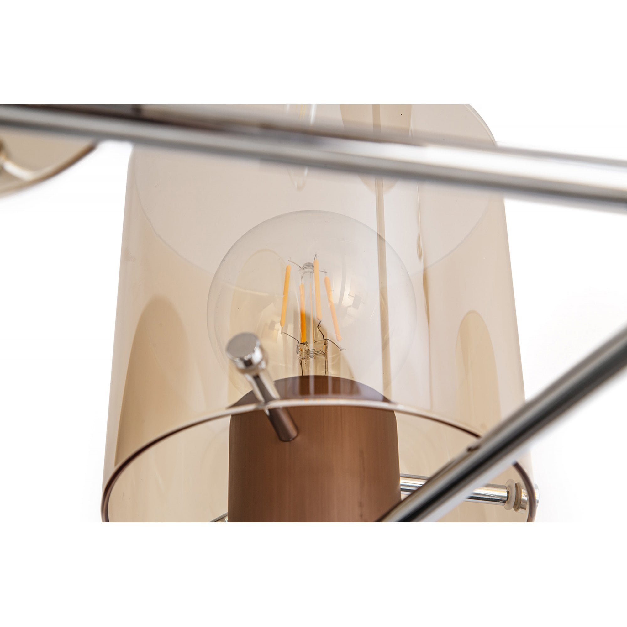 Fabula Kendon 5 Light Semi-Flush Light - Mocha & Amber Glass