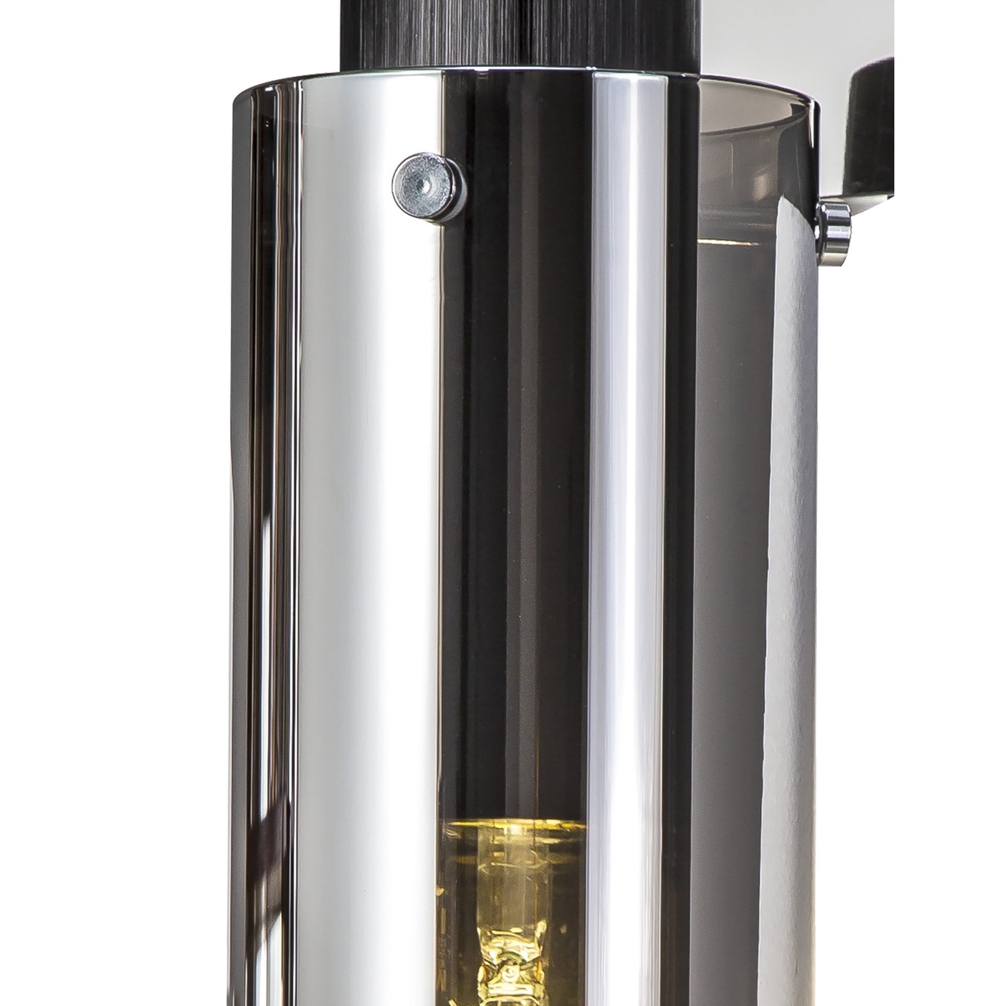 Fabula Kingfisher Single Wall Lamp - Black & Smoke Fade Glass