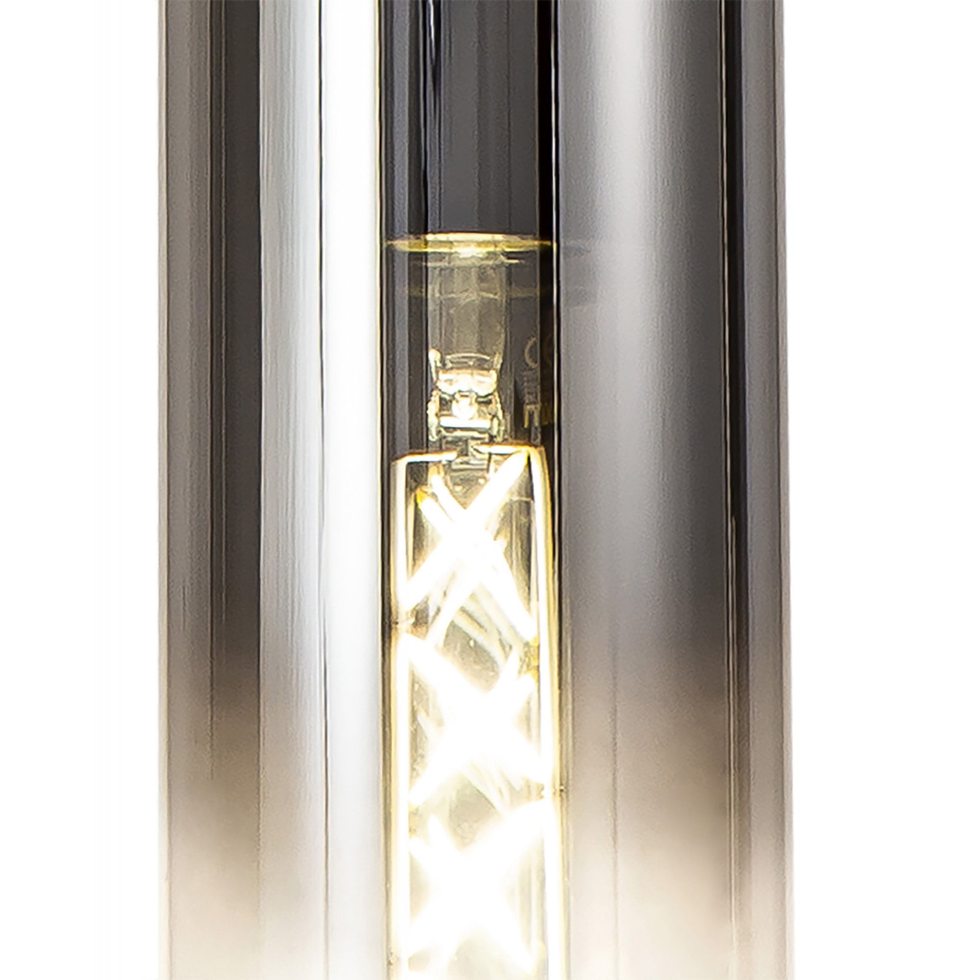 Fabula Kingfisher Single Adjustable Pendant - Black & Smoke Fade Glass