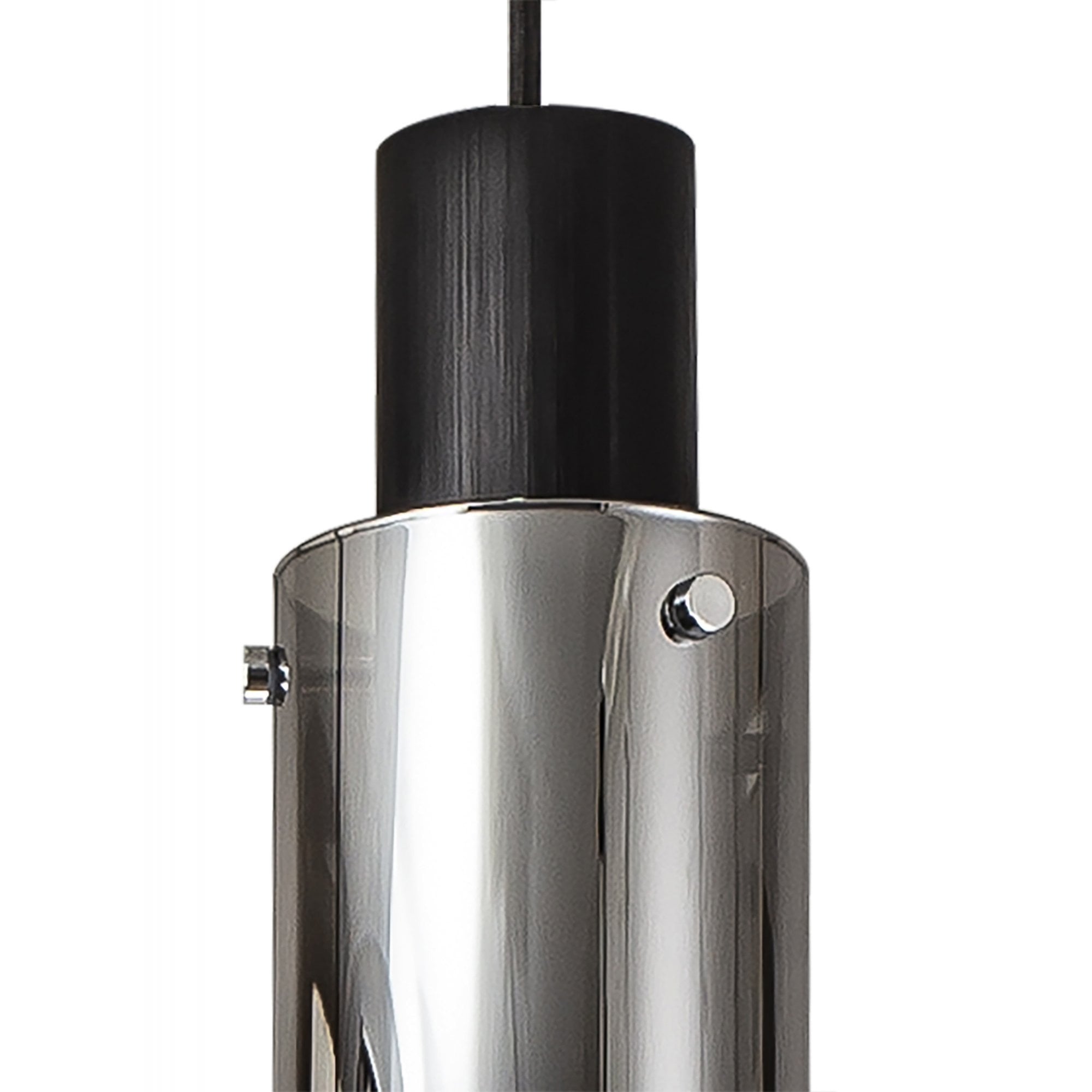 Fabula Kingfisher Adjustable 3 Light Round Pendant - Black & Smoke Fade Glass